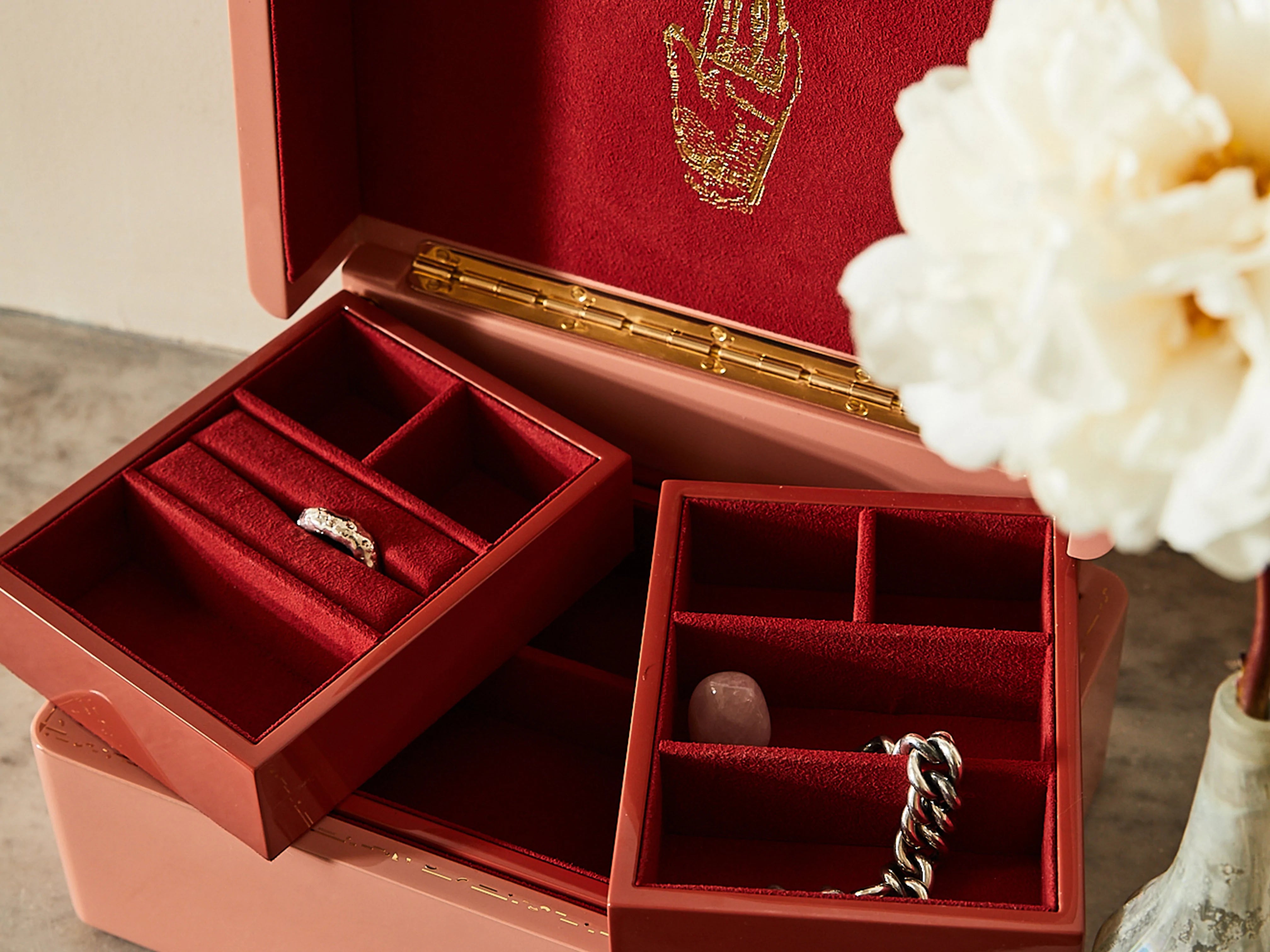 Trove Trunk Jewellery Box Blush Pink