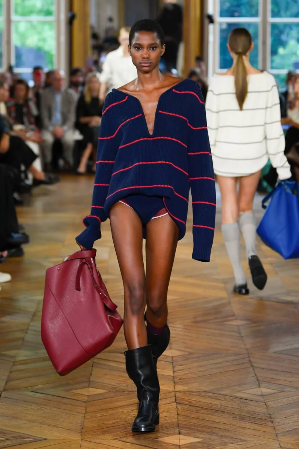 Paris Polka Dot & Striped Cosmetic Bag