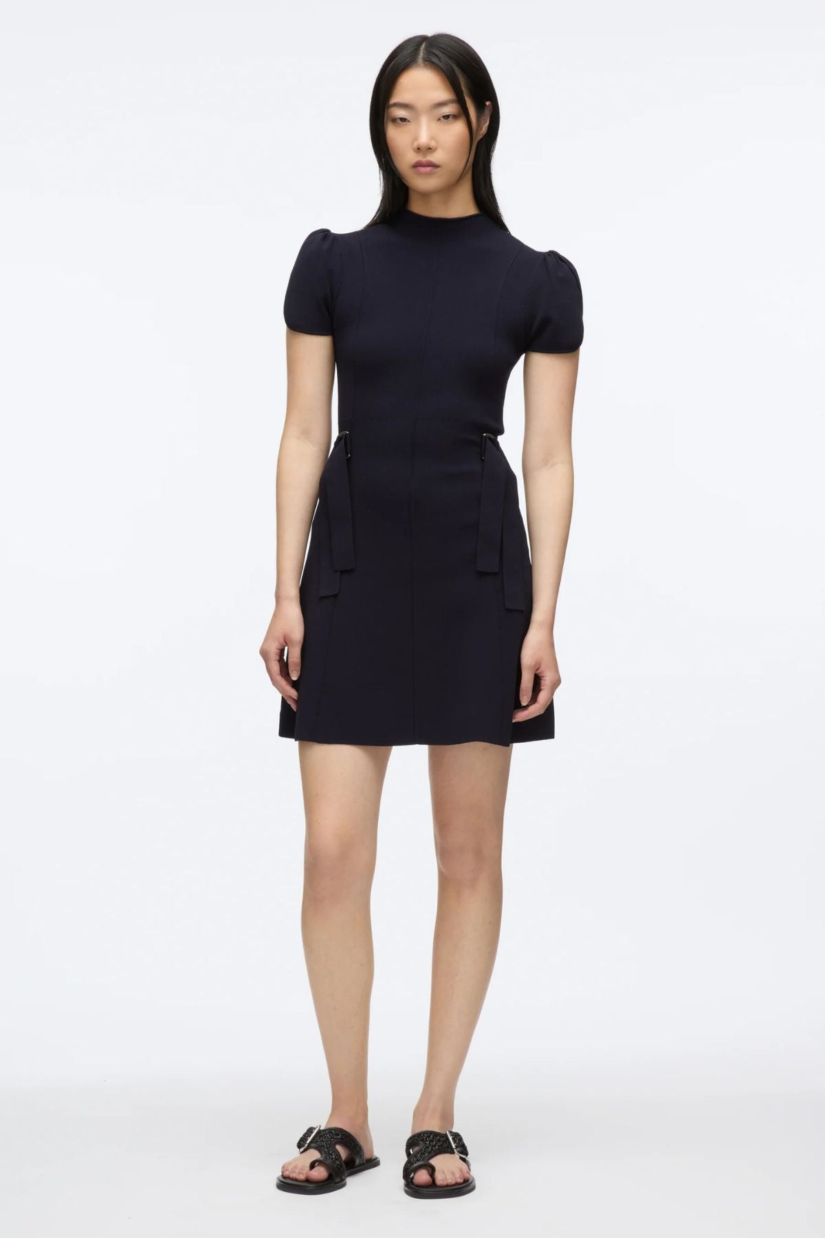 3.1 Phillip Lim Compact Rib Tulip Mini Dress - Black