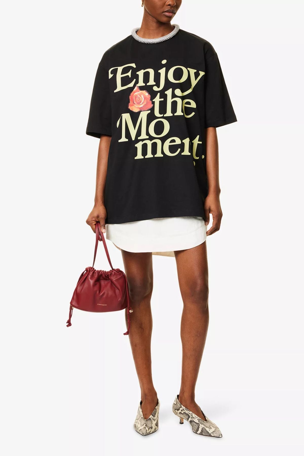 3.1 Phillip Lim Enjoy The Moment OS Tee - Black Multi