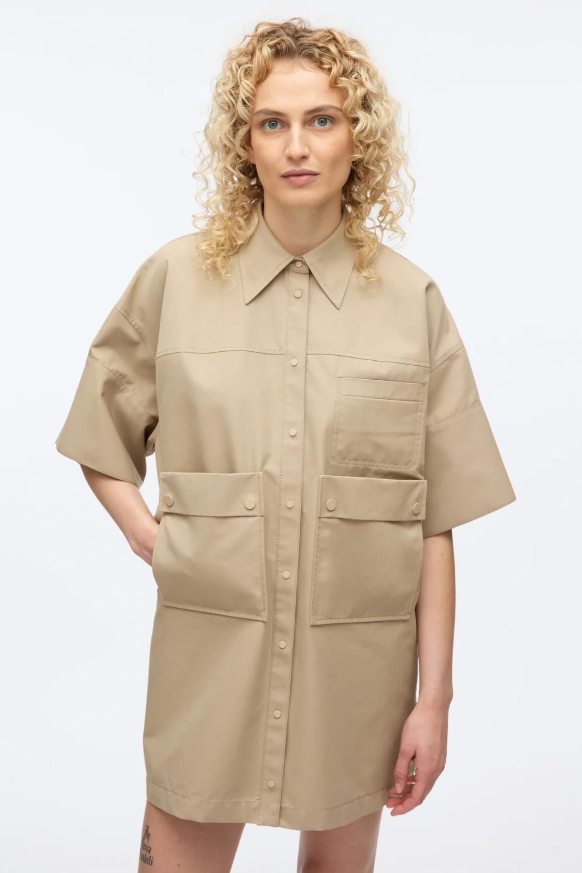 3.1 Phillip Lim SS Shirt Dress - Khaki