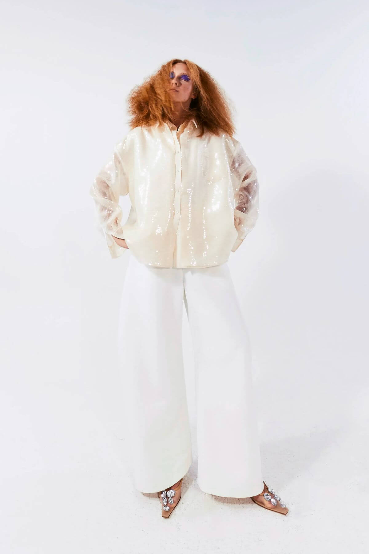 AWAKE Mode Spring Summer 2024  A.W.A.K.E Mode Sequined Double Trompe L'Oeil Shirt