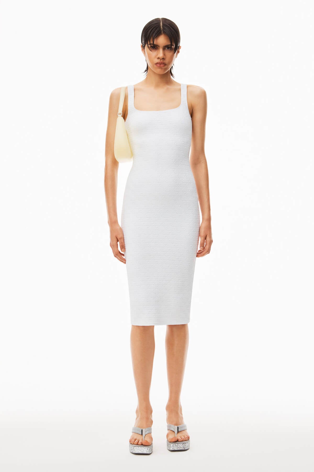 alexanderwang.t Textured Jacquard Cami Dress - White