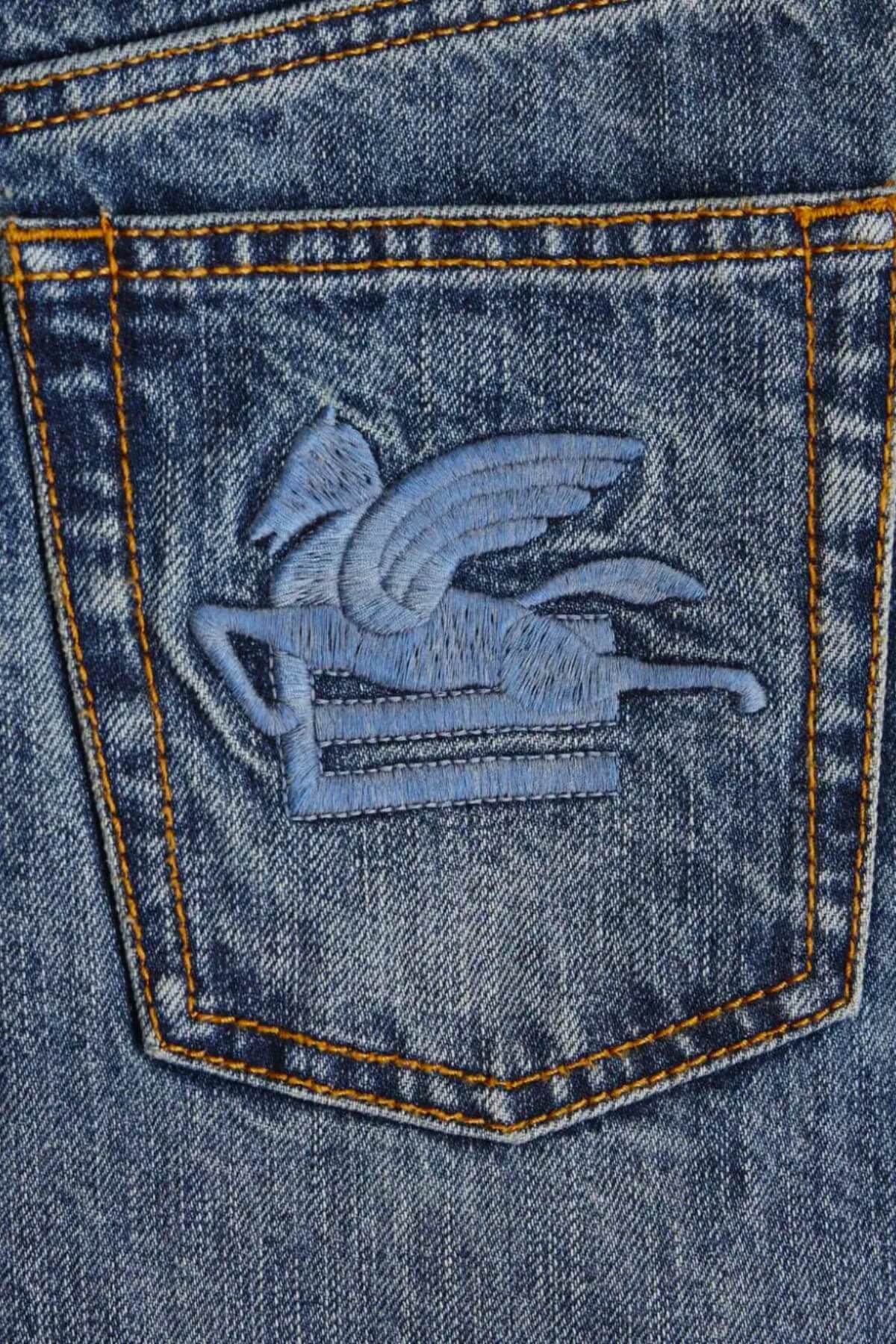 Etro Pegaso Wide Leg Jean - Navy Blue