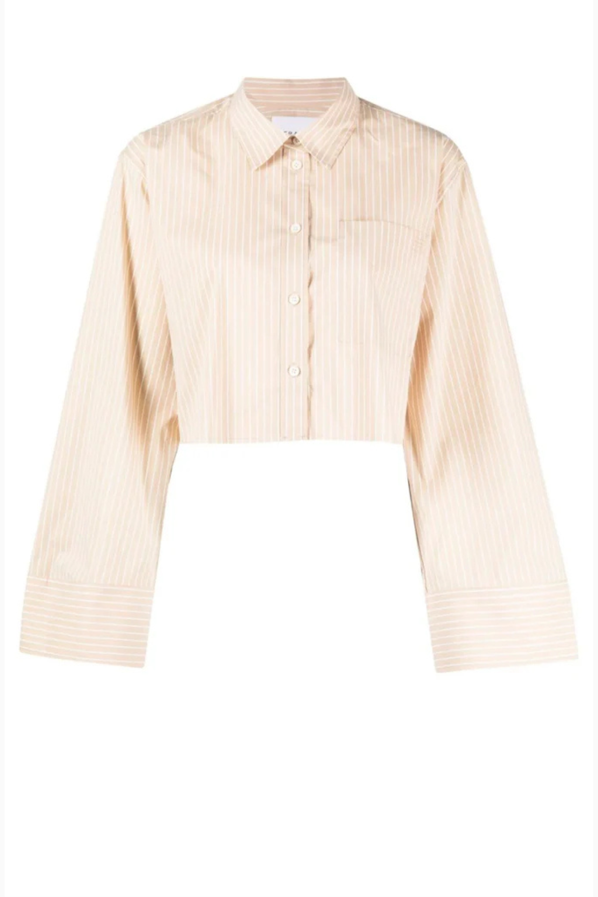 Frame Denim Cropped Wide Sleeve Shirt - Sand Multi