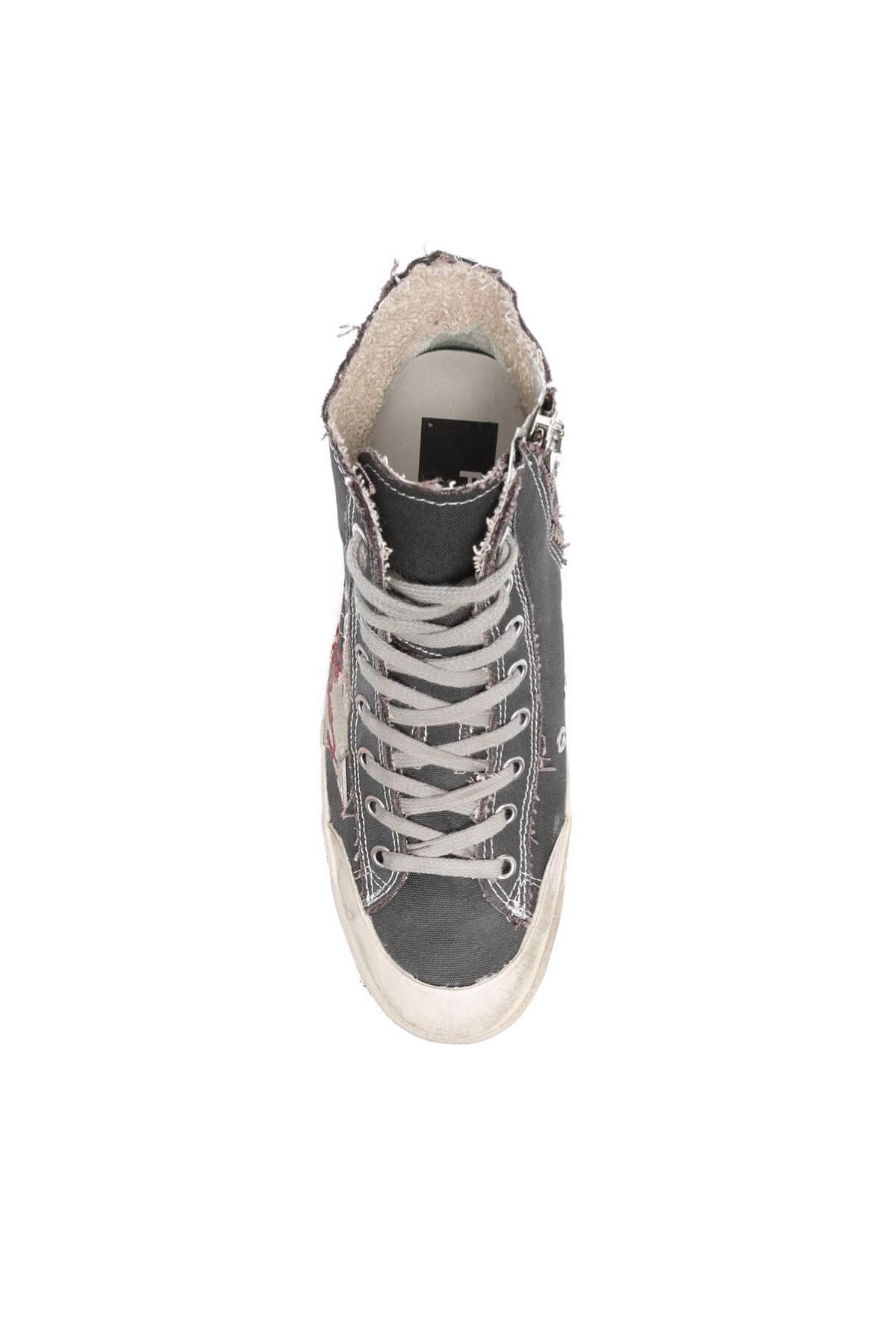 Golden Goose Francy Penstar Sneakers - Charcoal Grey/ Ice/ Red