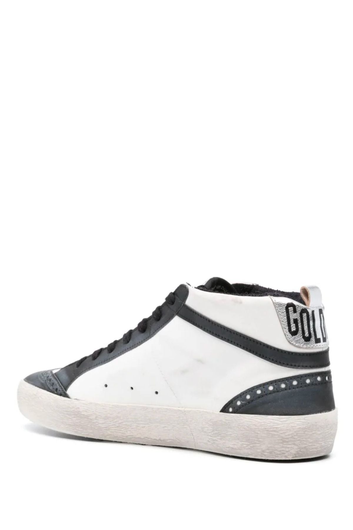 Golden Goose Mid Star Bio Based Sneaker - White/ Black/ Silver