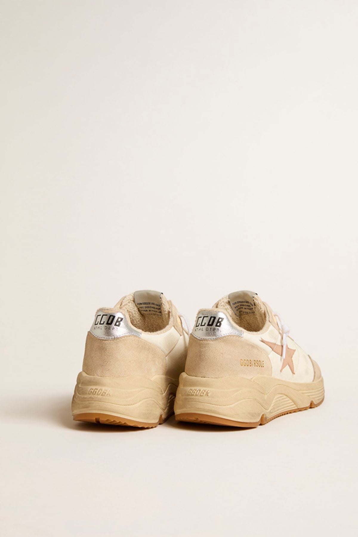 Golden Goose Running Sole Sneaker - White/ Seed Pearl/ Silver