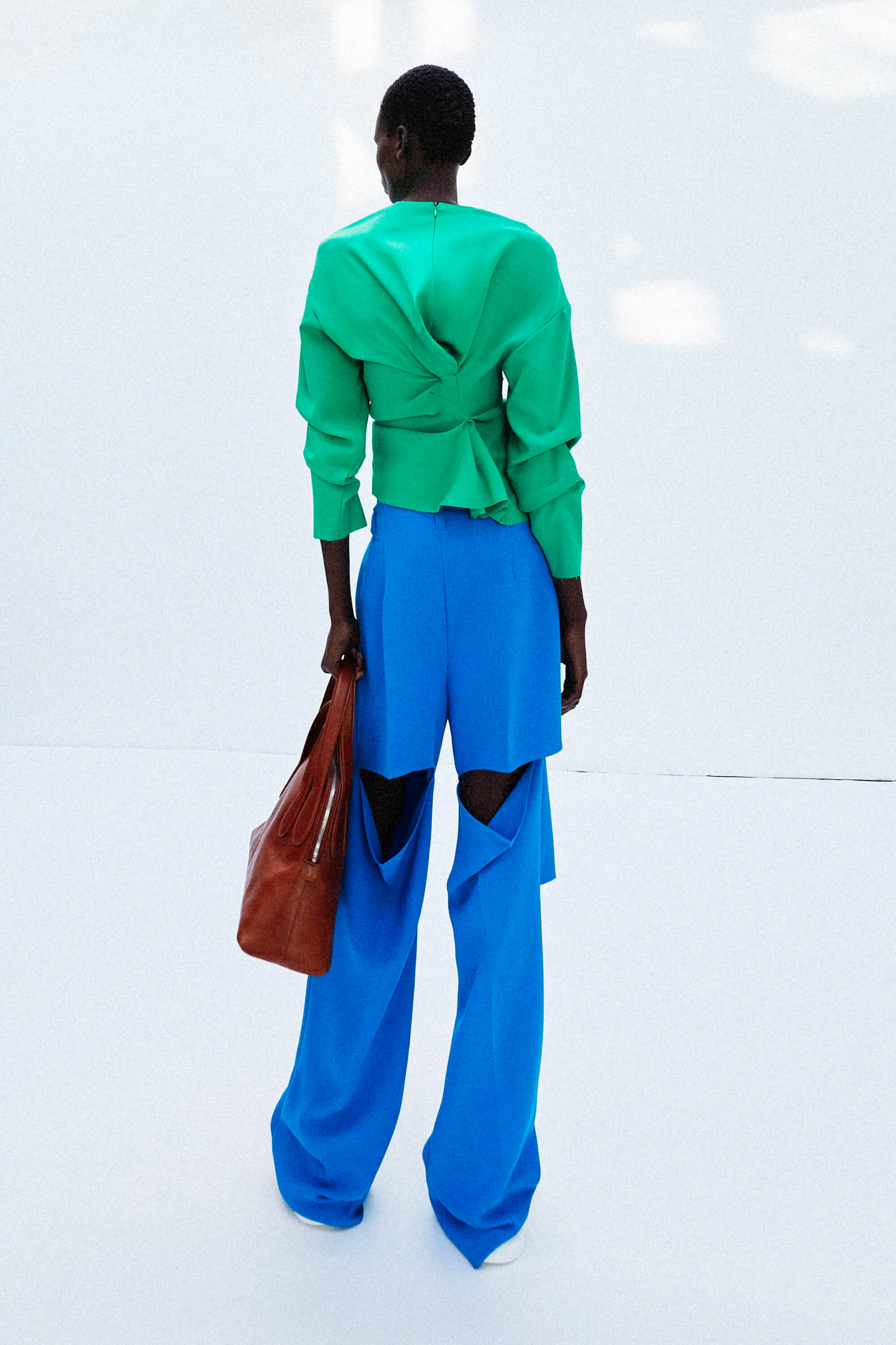 Green top Blue Pants A.W.A.K.E. Mode Designer Fashion for women
