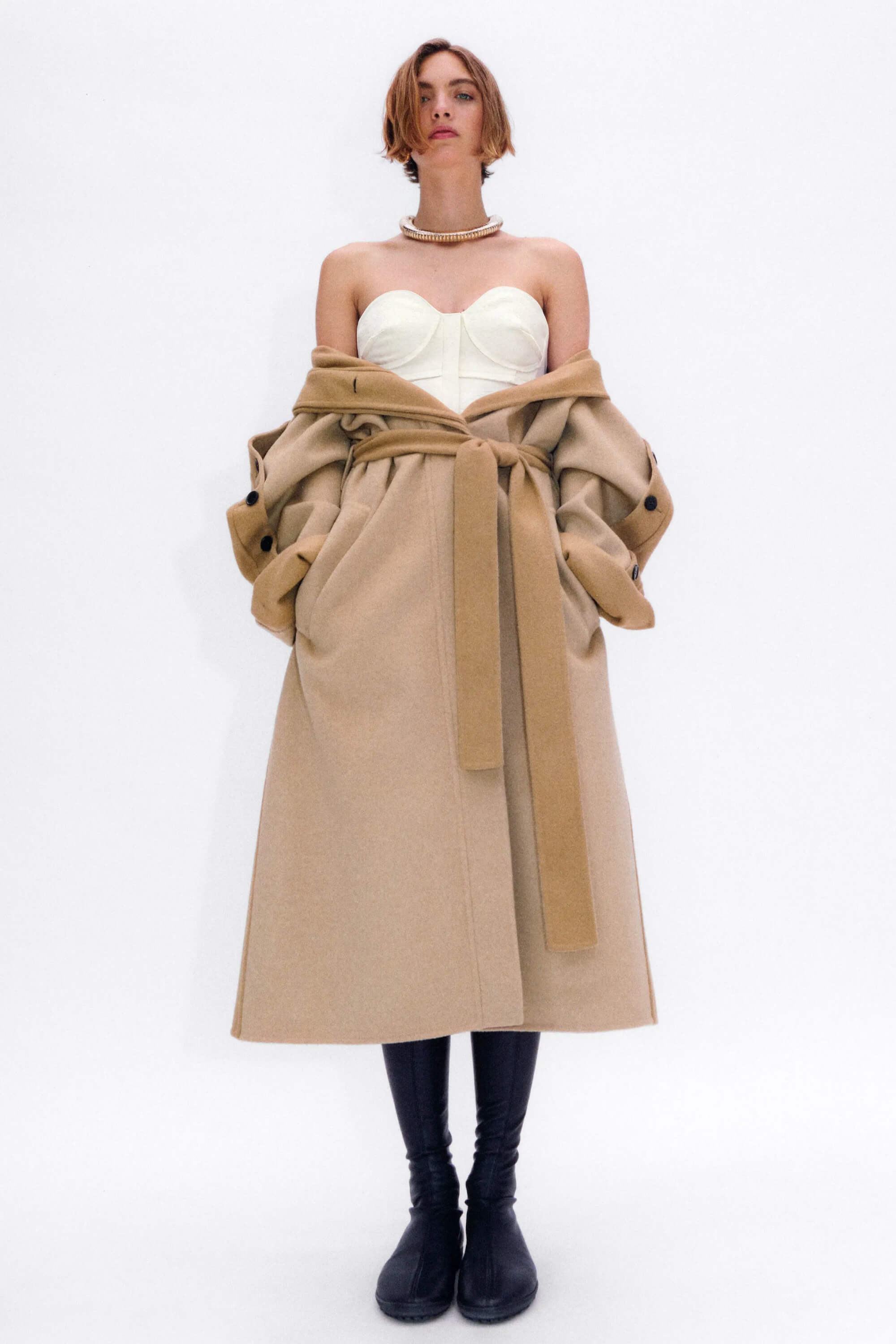 Bustier top and oversized coats for women Proenza Schouler
