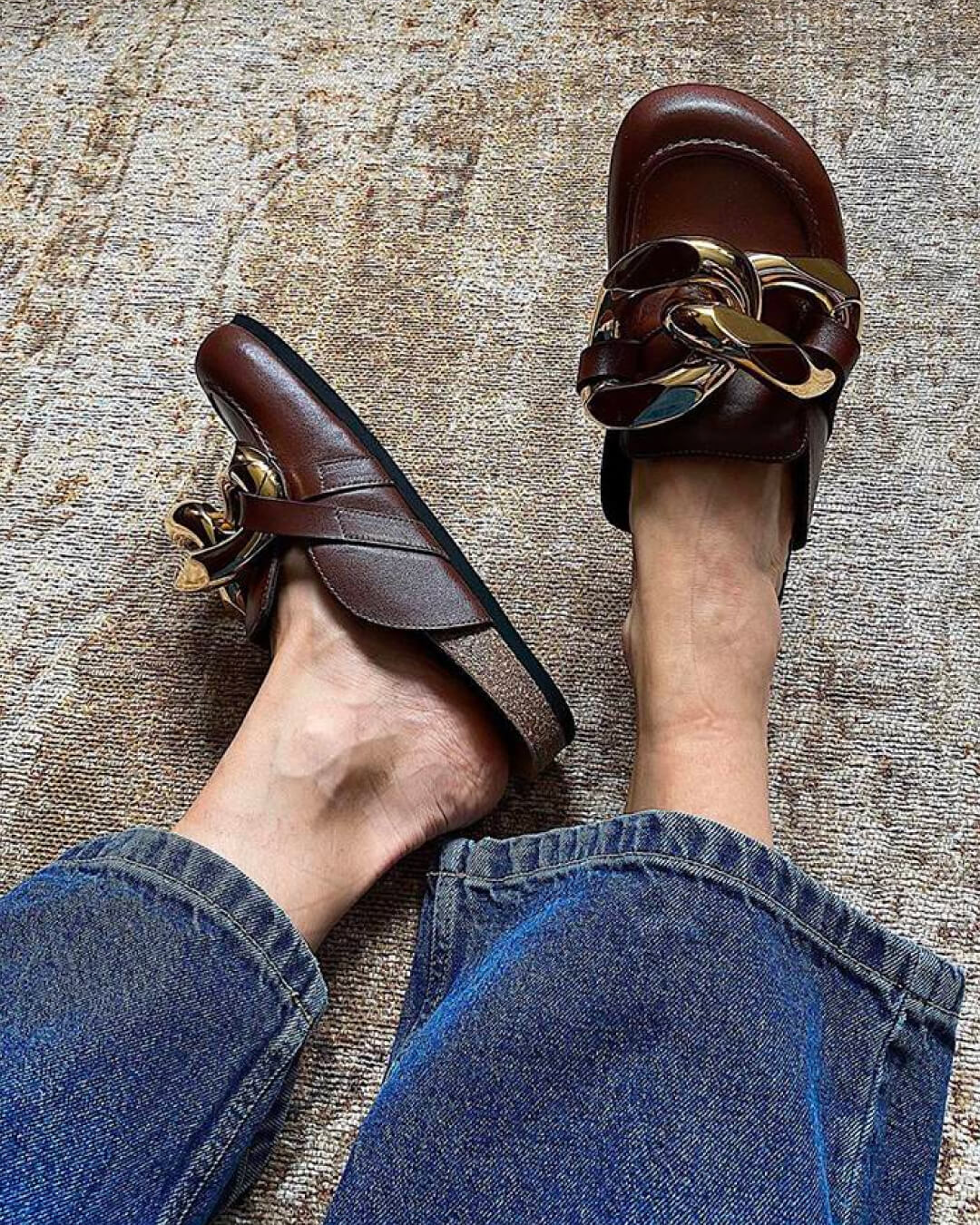 Cropped Denim with JW Anderson's Chunky Chain Mules