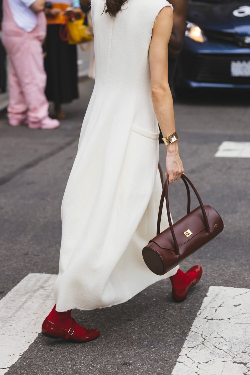 Tibi dress street style new york fashion week