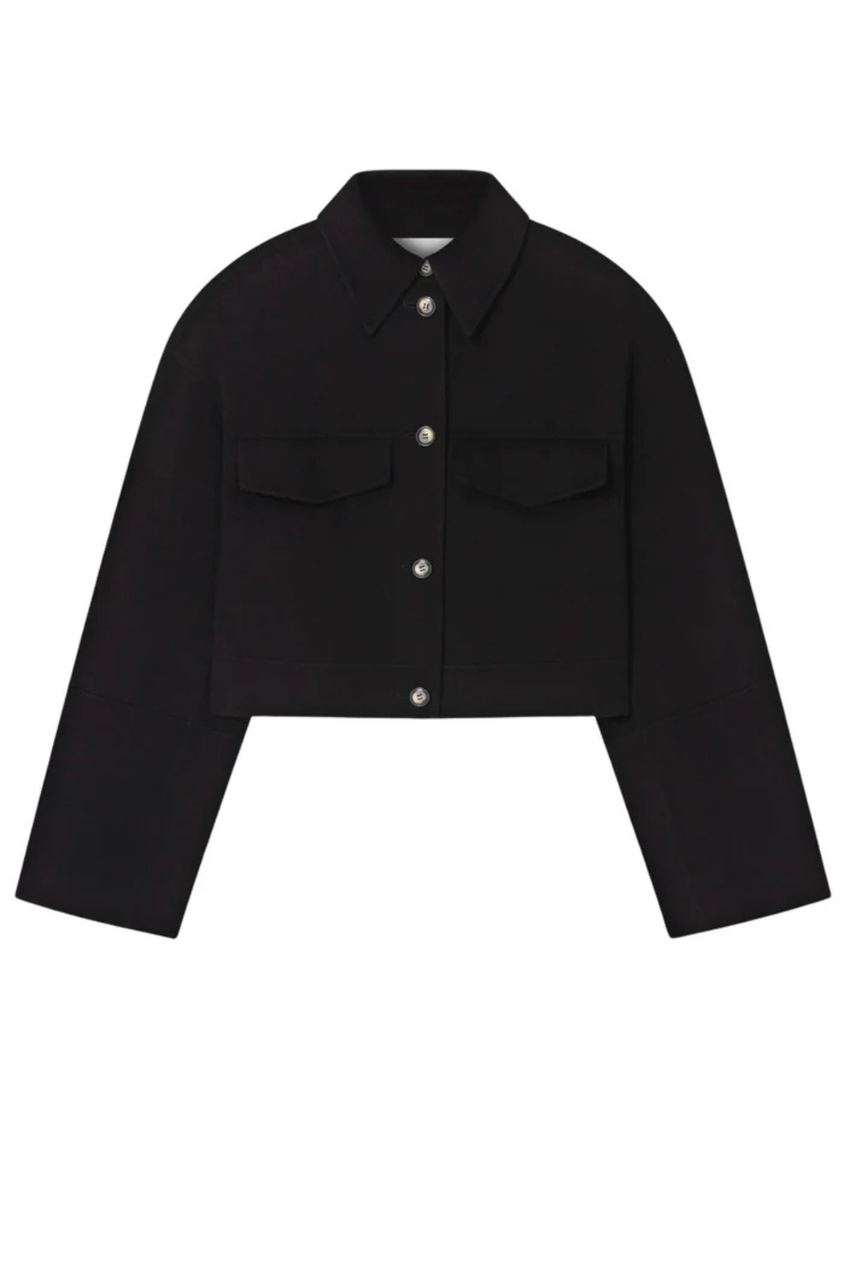 Nanushka Kalare Cropped Wool Jacket Black