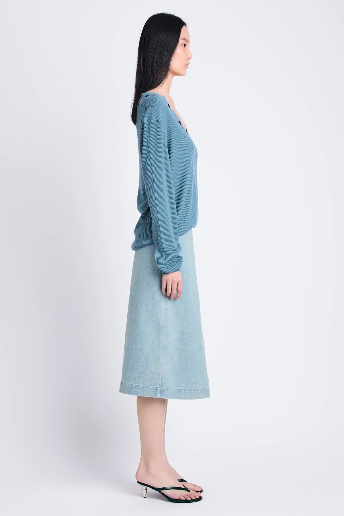 Proenza Schouler White Label Iris Wrap Skirt - Grey Indigo