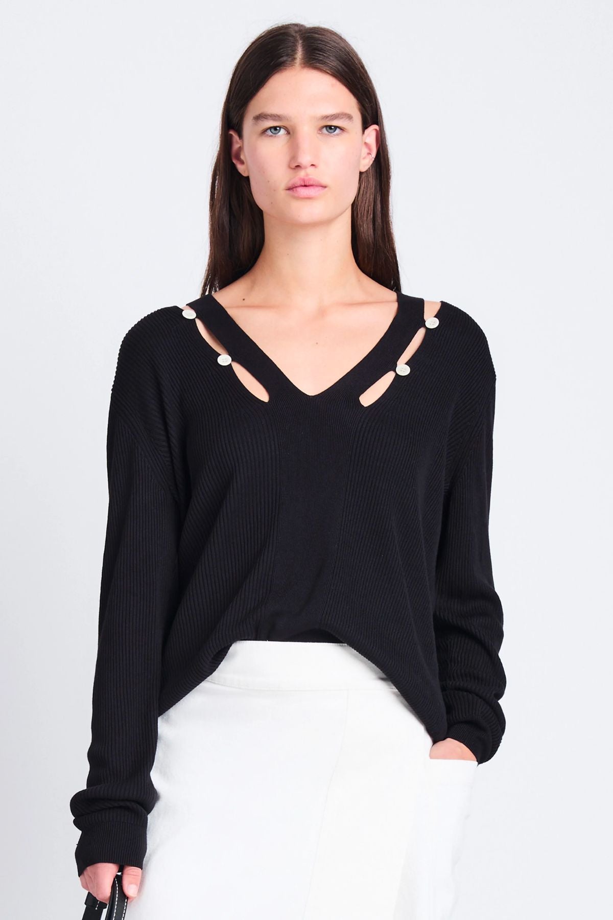 Proenza Schouler White Label Elsie Knit Sweater - Black