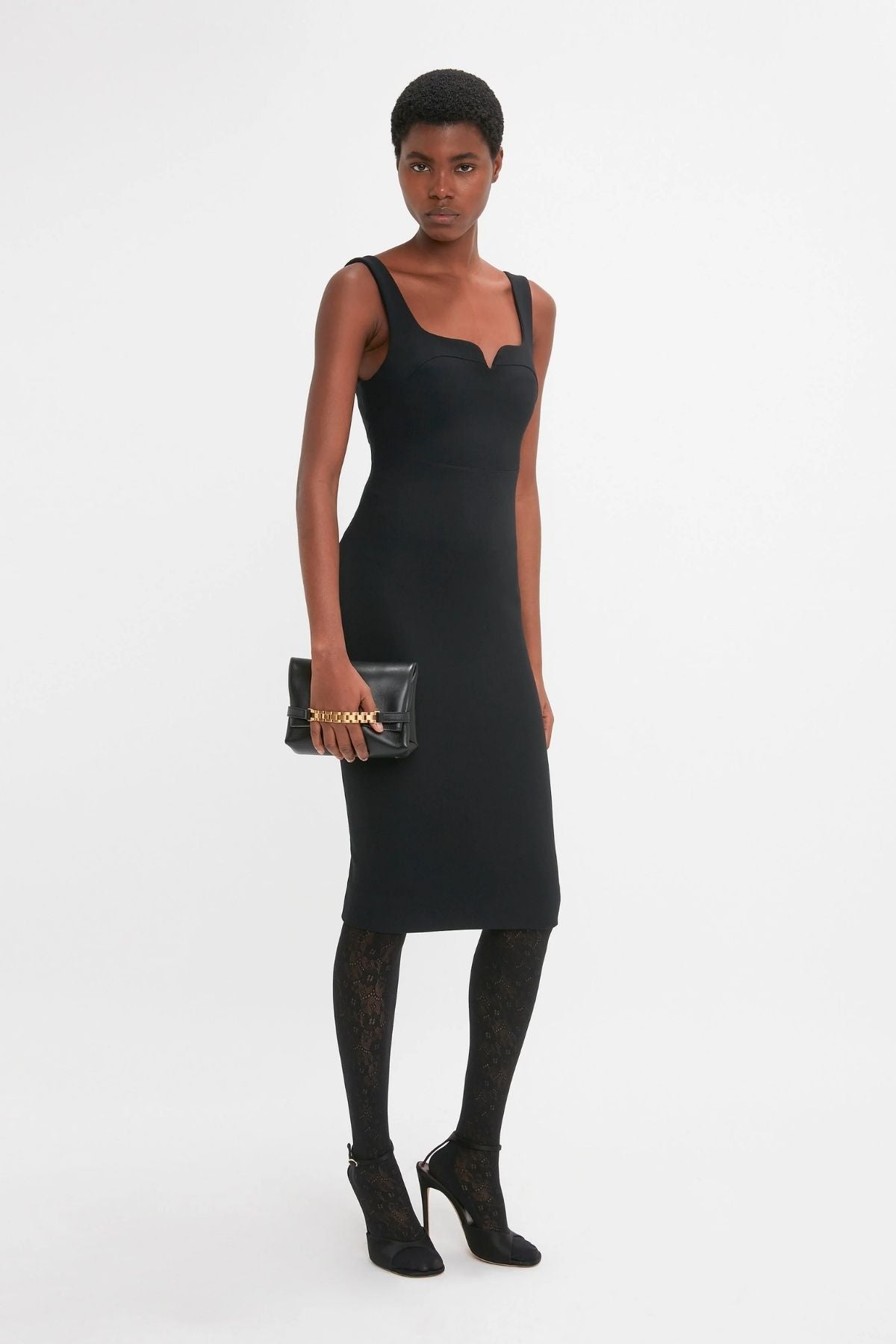 Victoria Beckham Sleeveless Fitted T-Shirt Dress - Black