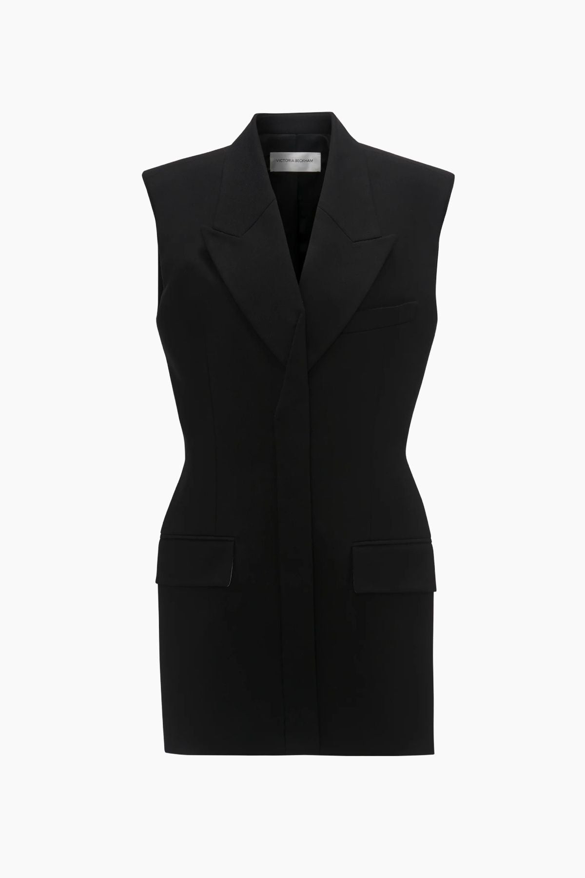 Victoria Beckham Sleeveless Tailored Vest Dress - Black