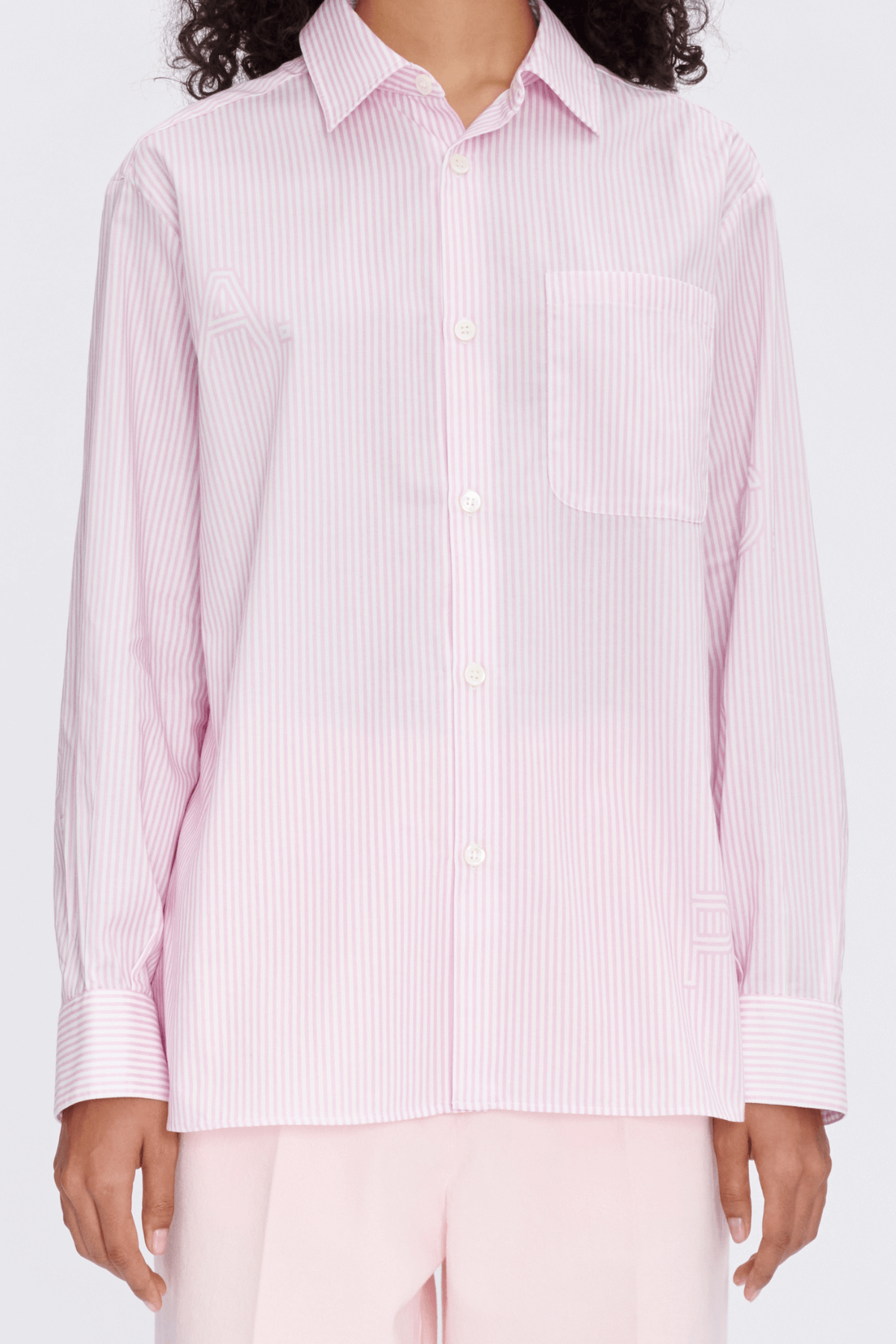 A.P.C. Sela Striped Logo Shirt - Pink