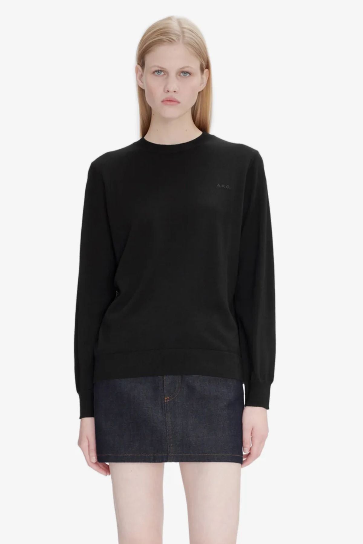 A.P.C. Philo Logo Knit Jumper - Black