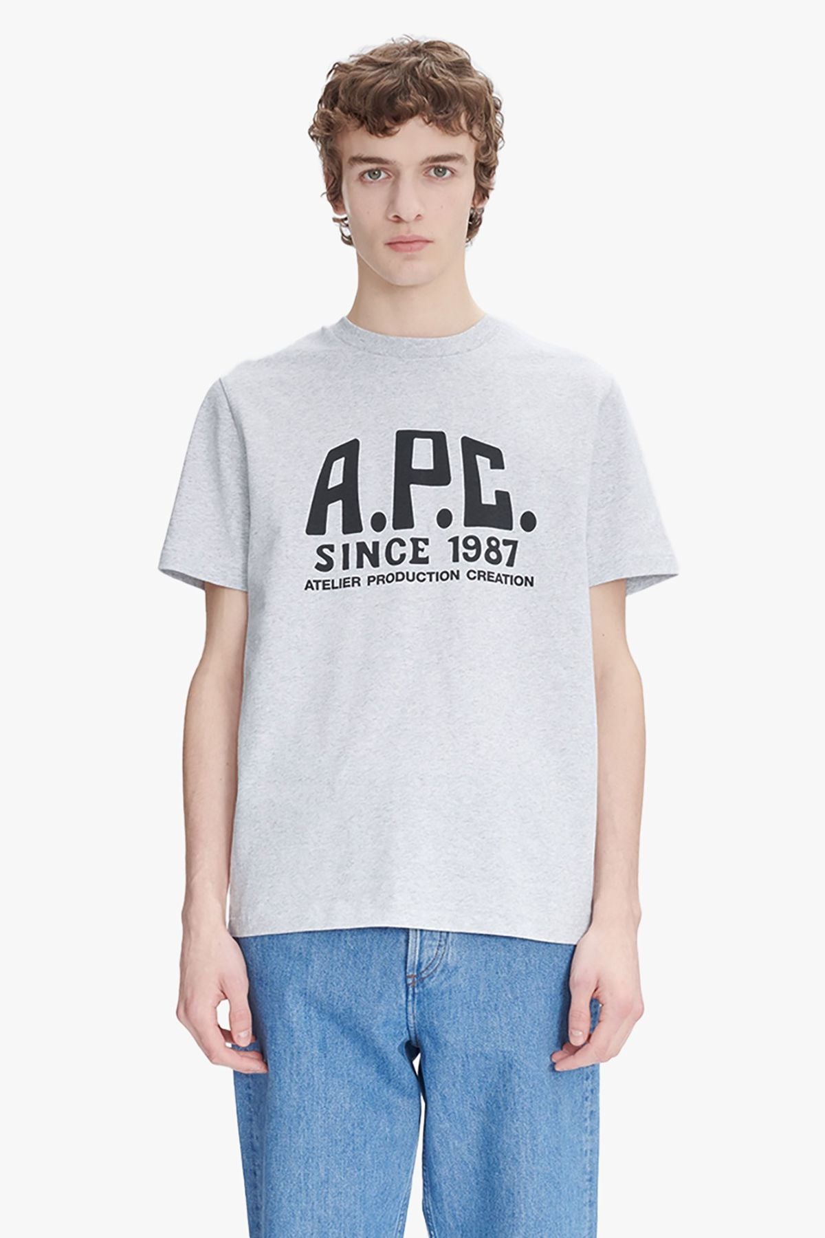 A.P.C. T-Shirt Print Label - Heather Grey