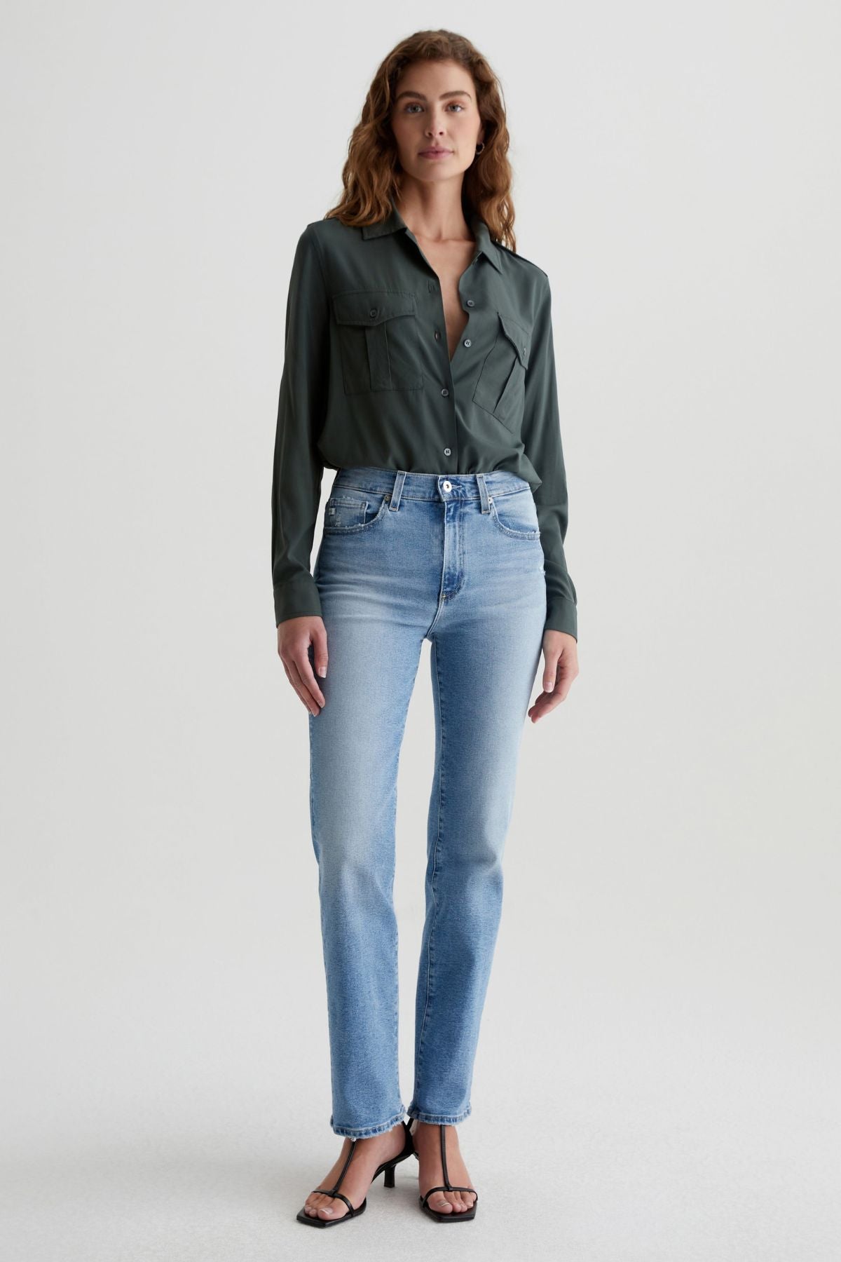 AG Denim Brinley Mid-Rise Straight - Momento