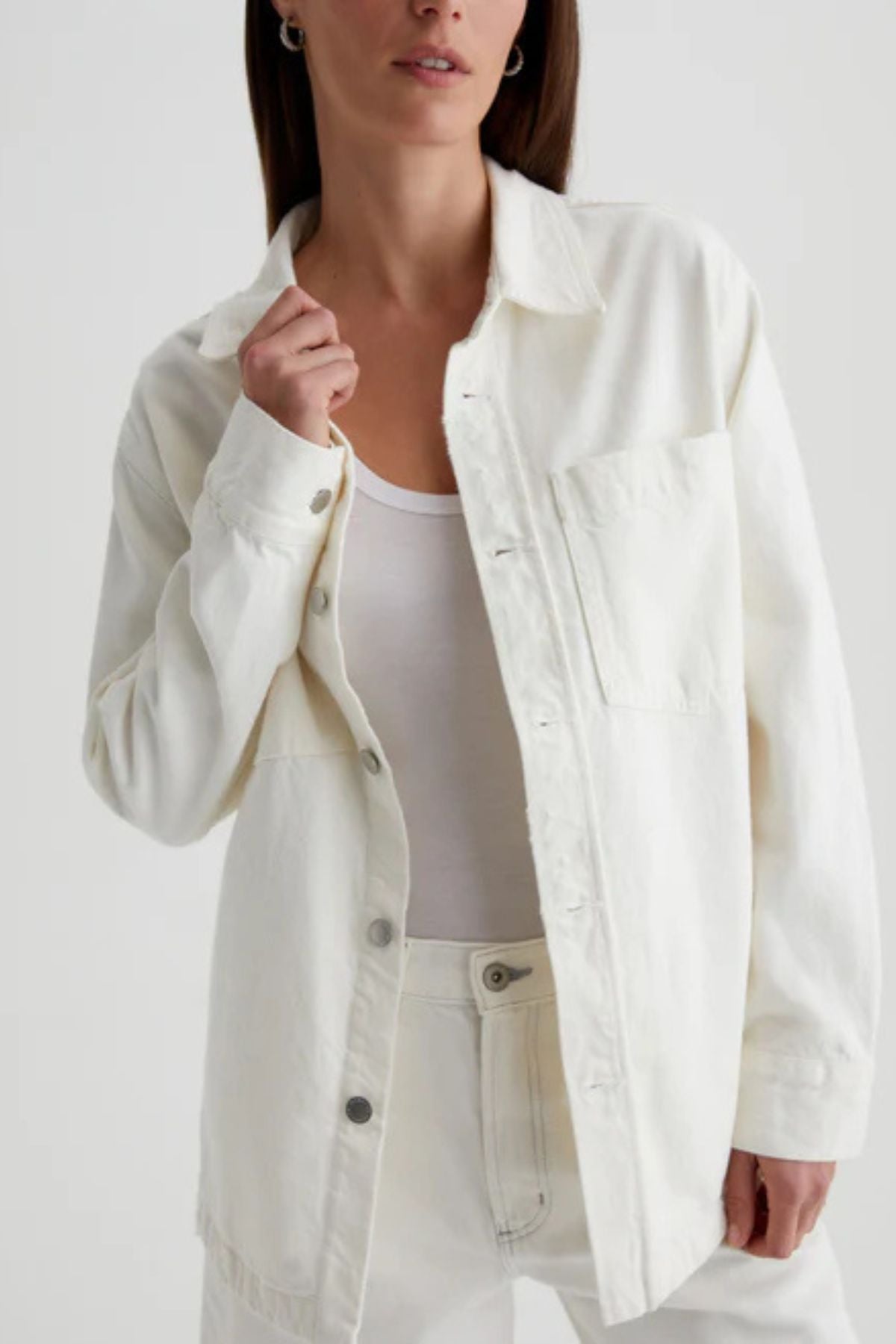 AG Denim Vita Shirt Jacket - Powder Destructed