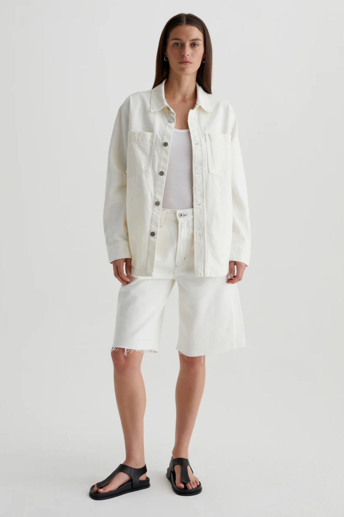 AG Denim Vita Shirt Jacket - Powder Destructed