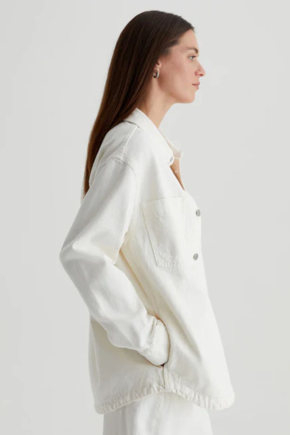 AG Denim Vita Shirt Jacket - Powder Destructed