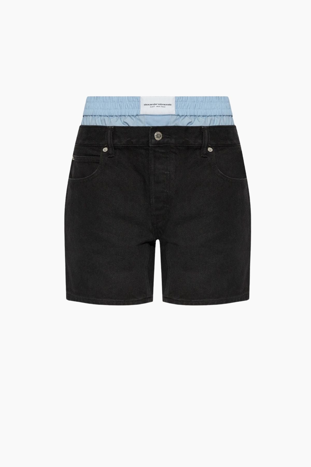 Alexander Wang Loose Boxer Denim Shorts Washed Black