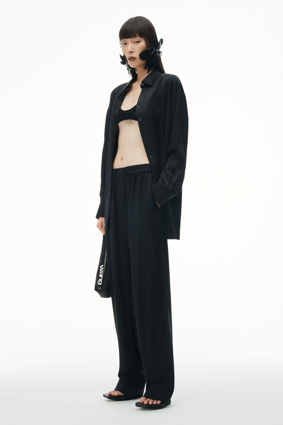 Alexander Wang Silk Boxer Pant - Black