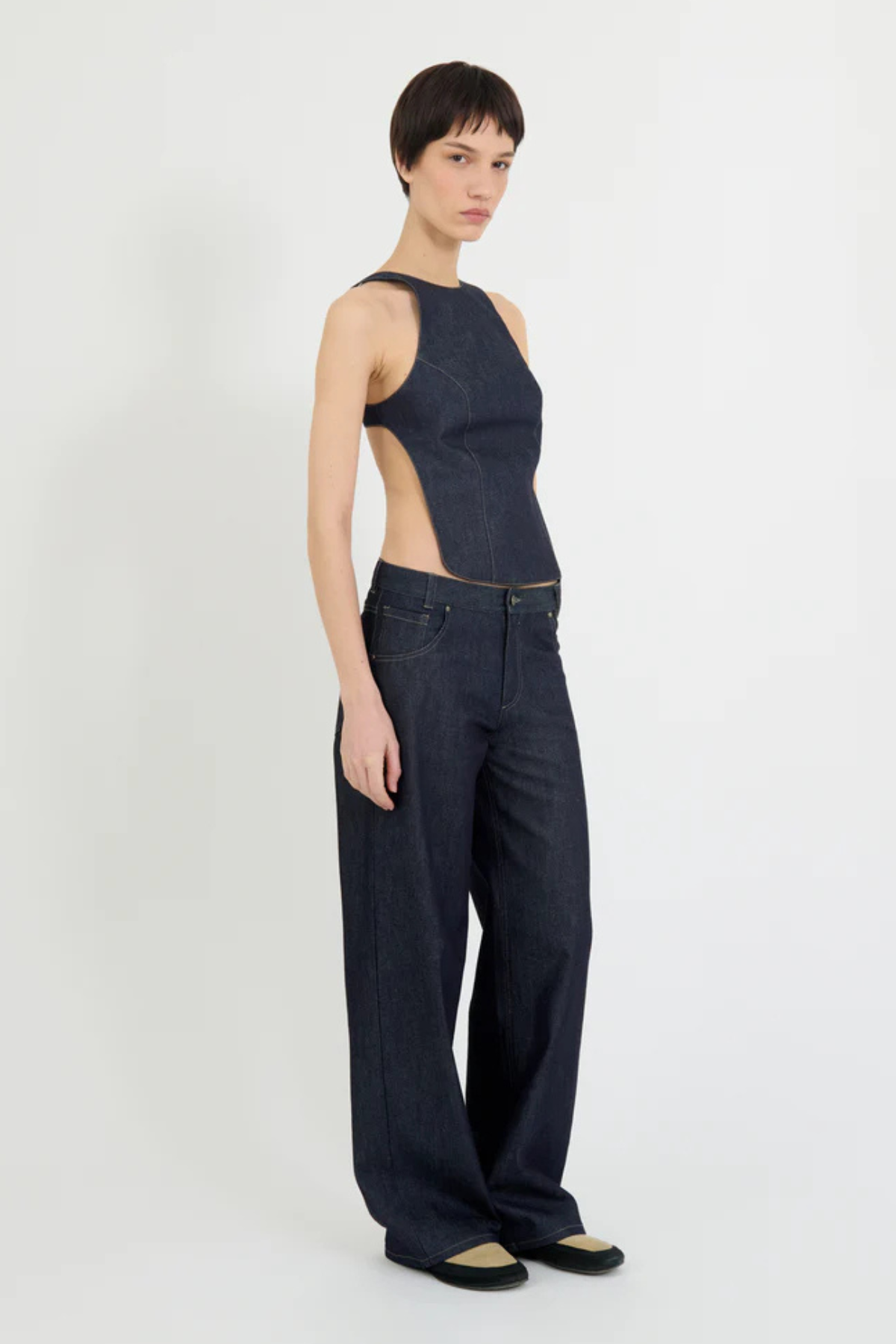 ALFIE Backless Top - Dark Blue