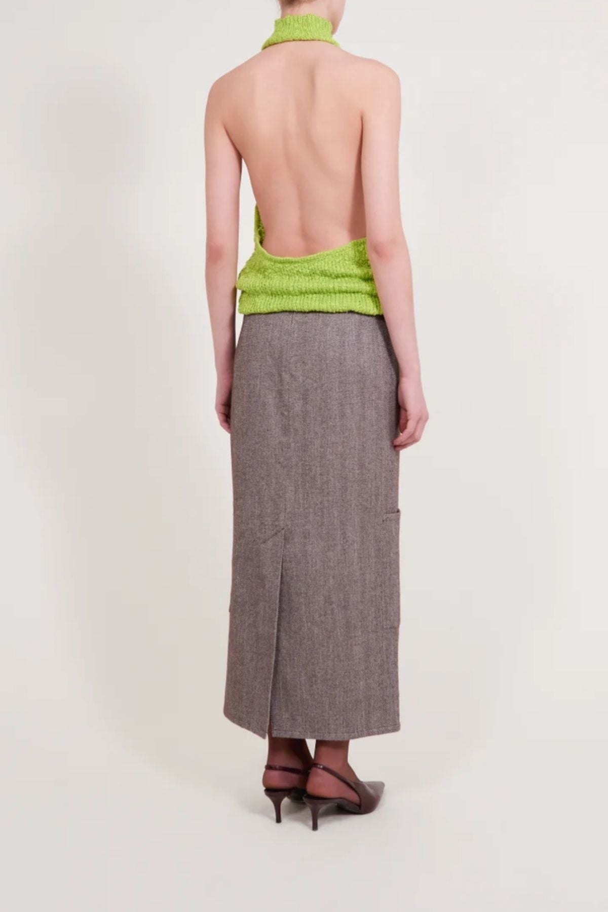 ALFIE Valletta Skirt - Chocolate Chevron