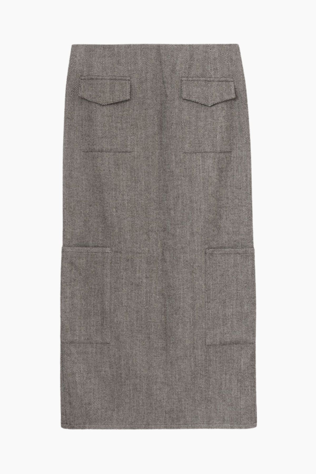 ALFIE Valletta Skirt - Chocolate Chevron