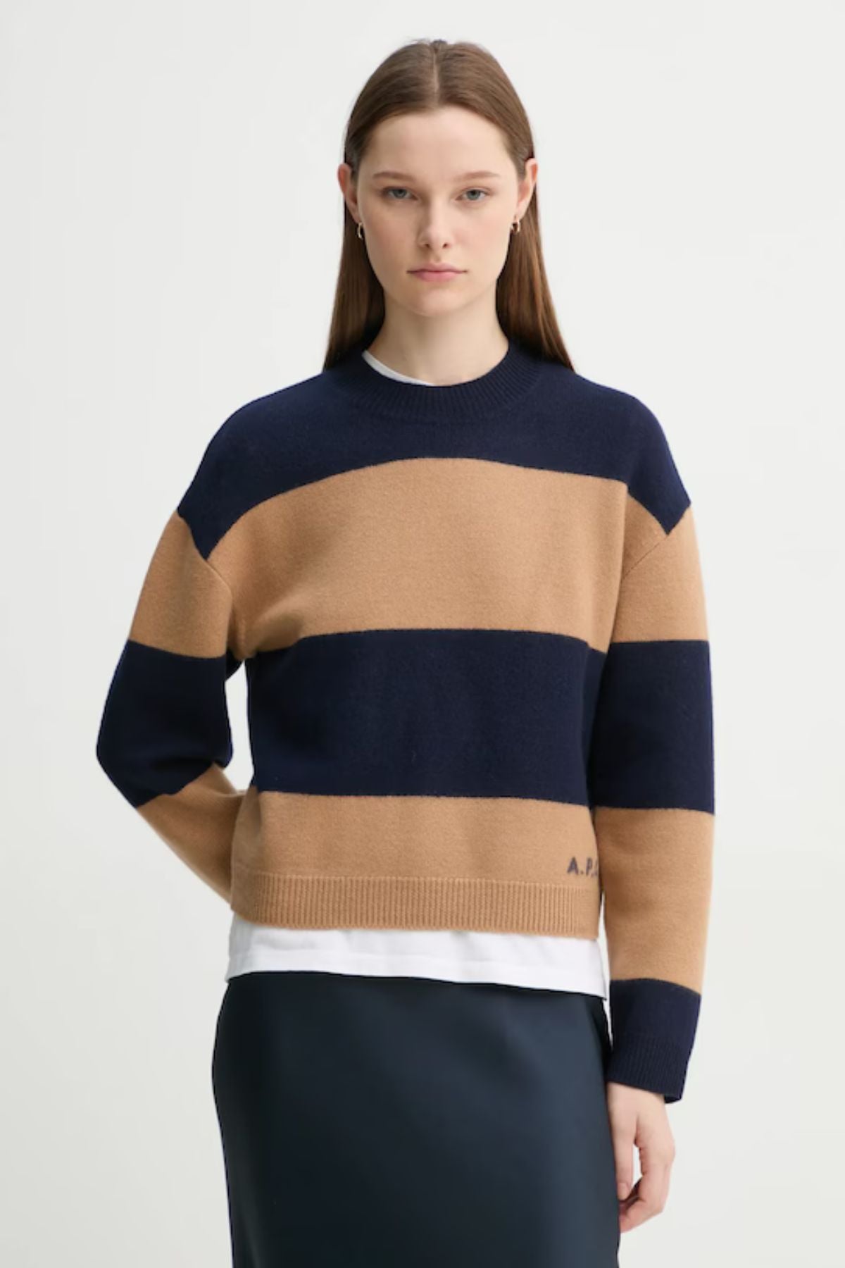 A.P.C. Pull Penny Jumper - Noir/ Camel