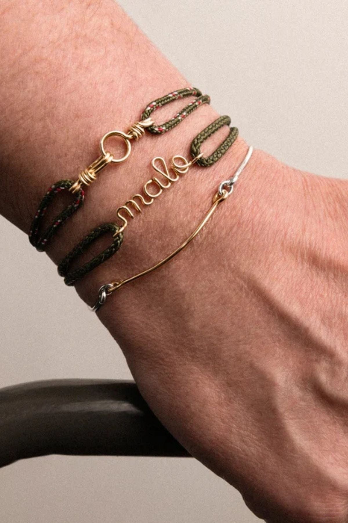 Atelier Paulin Attache Moi Knot Cord Bracelet - Khaki Knot