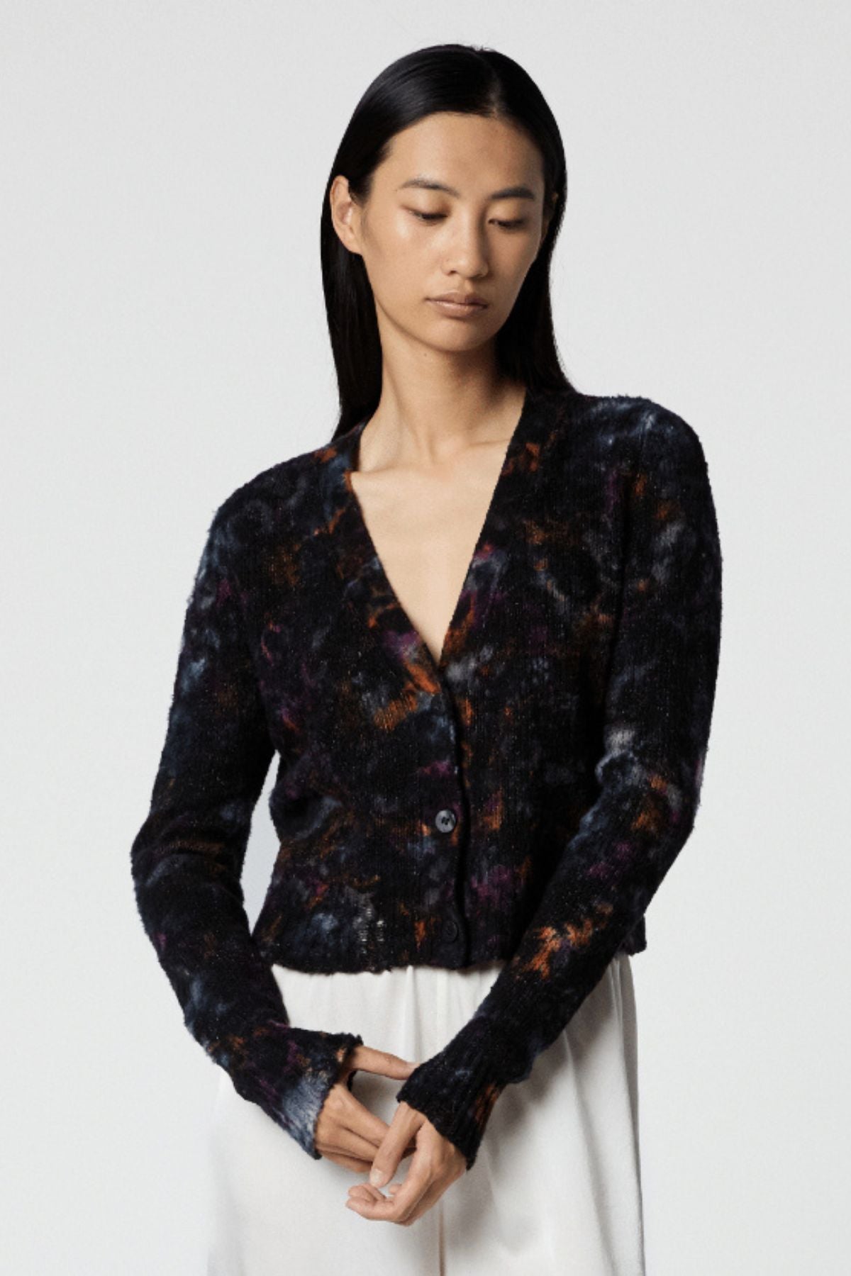 Avant Toi Mimetic Effect Brushed Cardigan Destroyed - Rosa Fluo