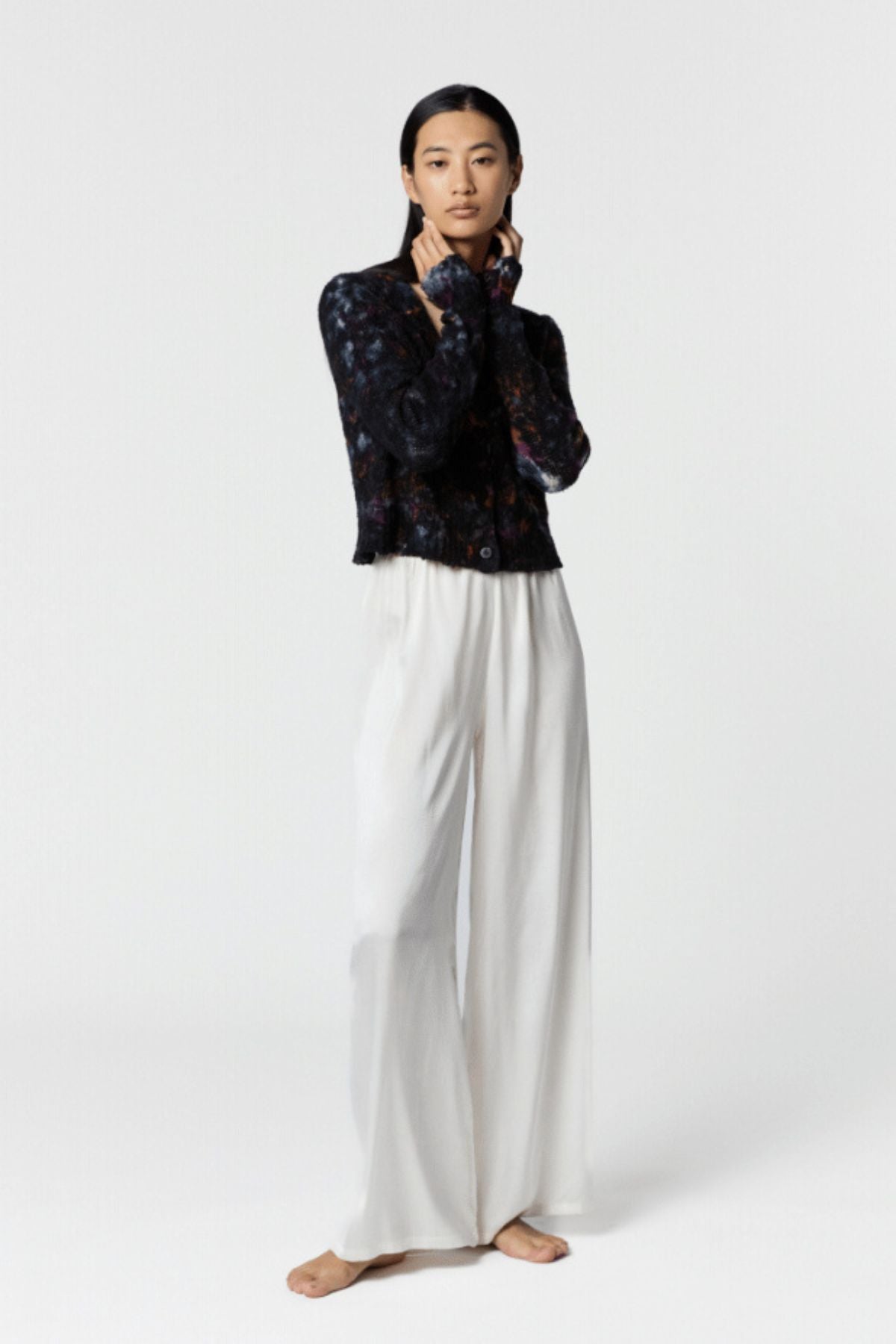 Avant Toi Mimetic Effect Brushed Cardigan Destroyed - Rosa Fluo