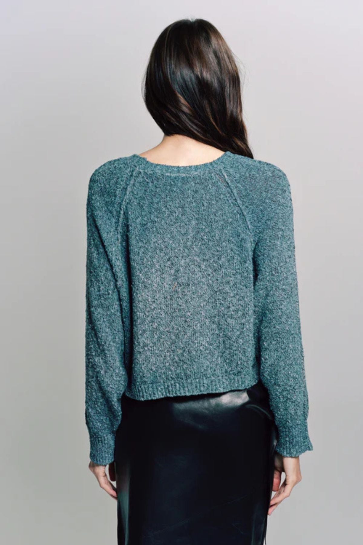 Avant Toi Mouline Cotton Round Neck Raglan Pullover - Titanium