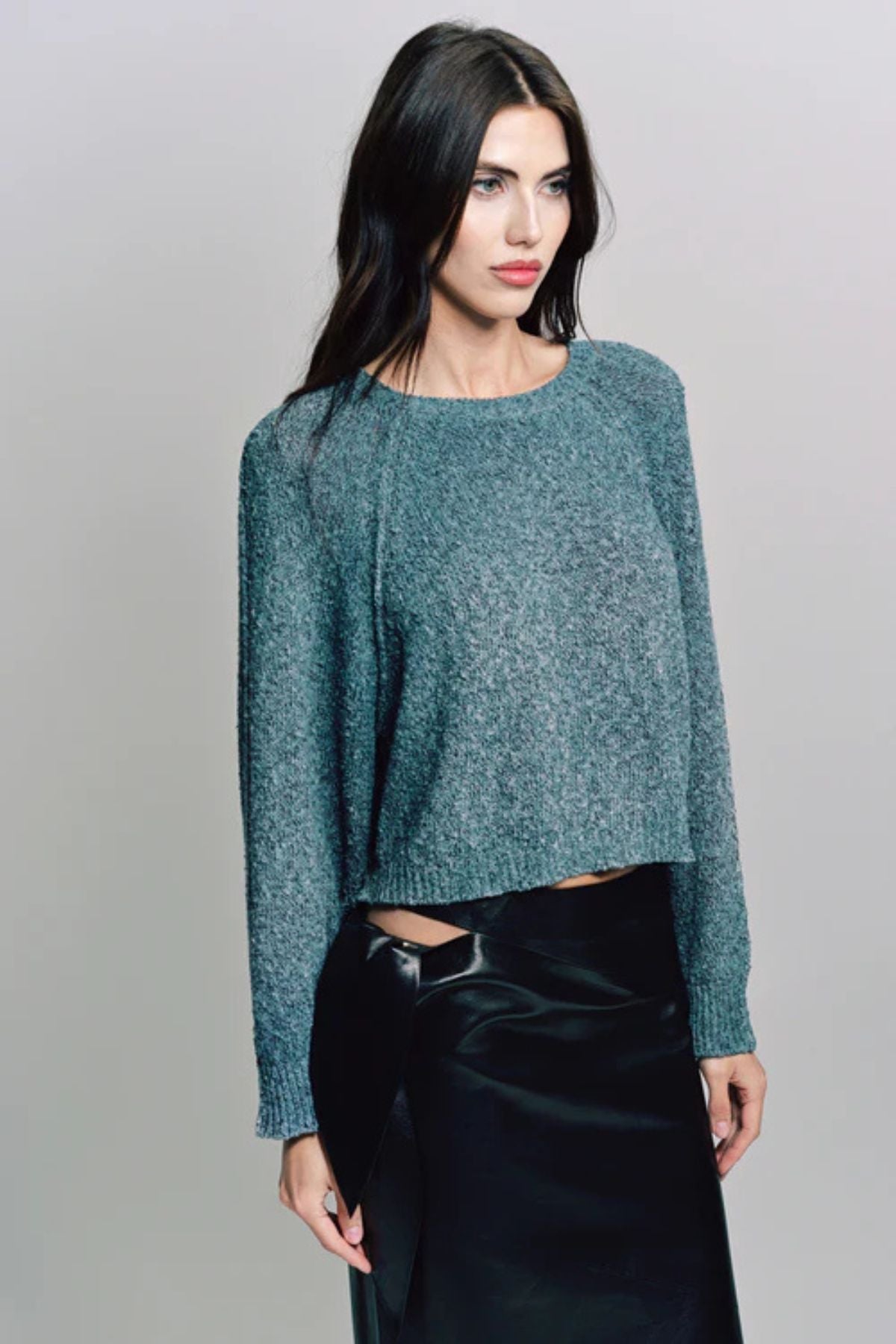 Avant Toi Mouline Cotton Raglan Pullover - Titanium