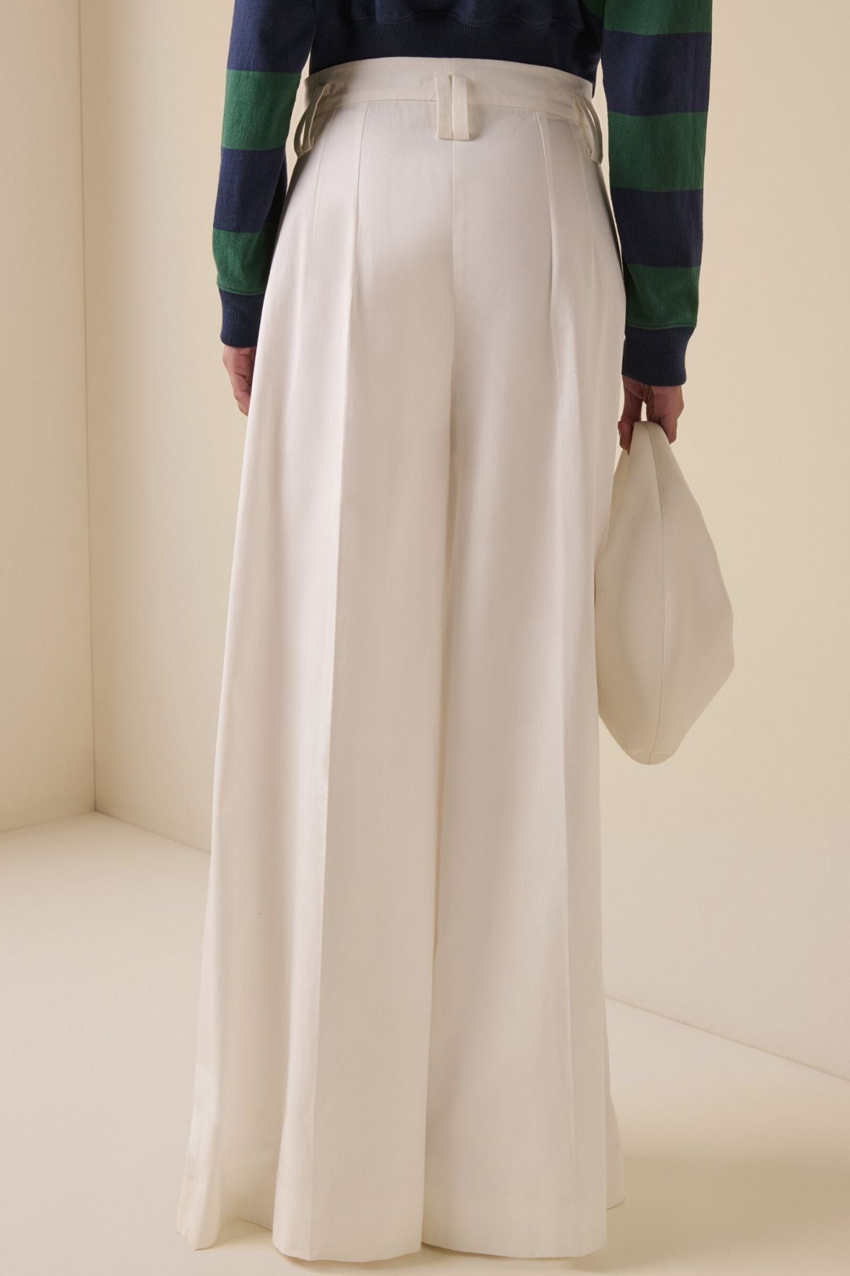 A.W.A.K.E Mode Full Split Wide Leg Pants - White