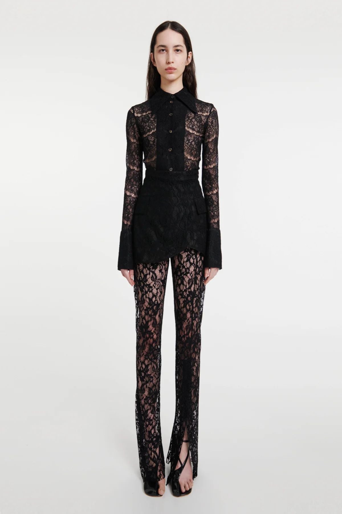 A.W.A.K.E. Mode Lace Basque Trousers - Black