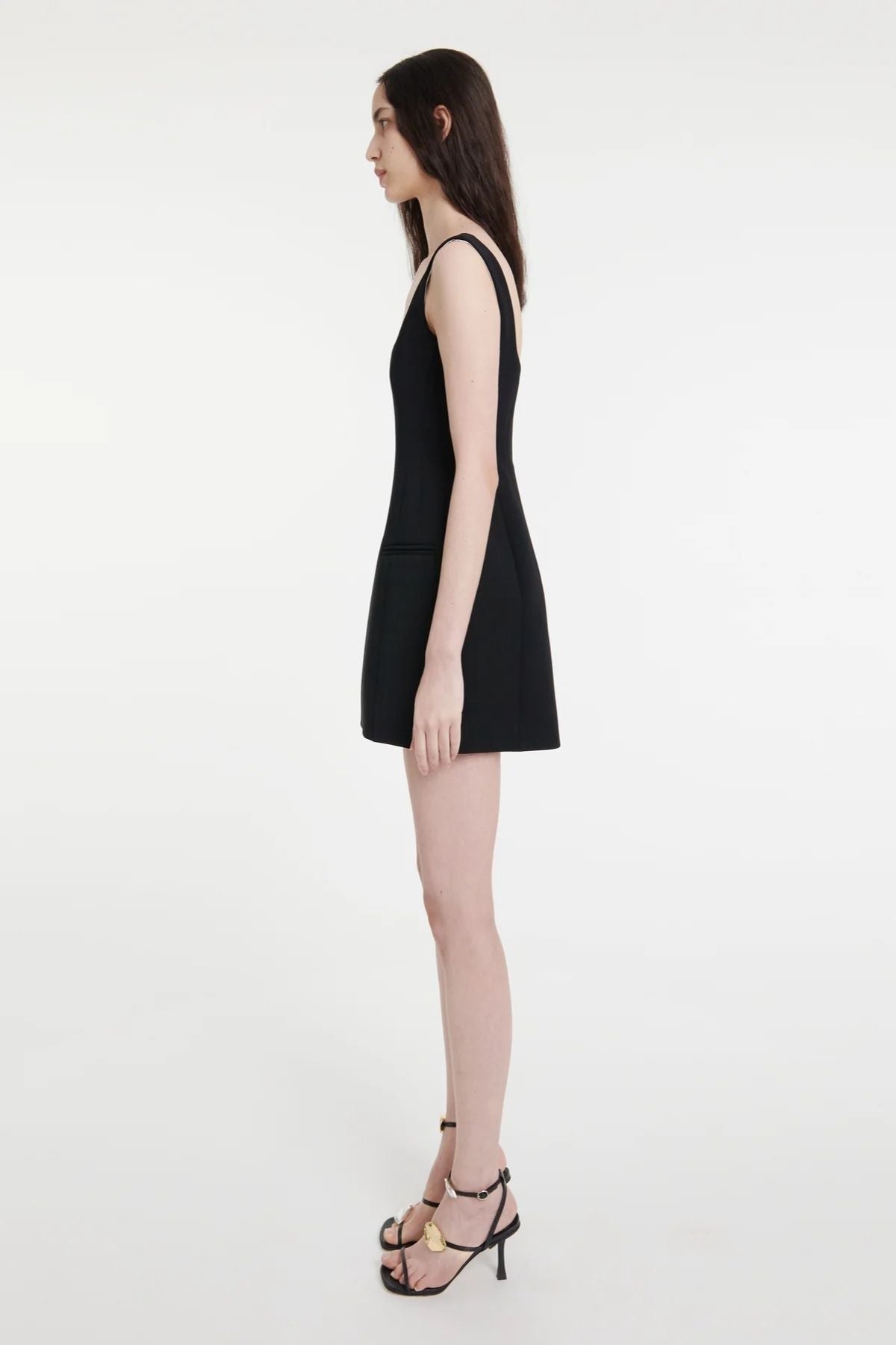 A.W.A.K.E Mode Mini Tailored Dress - Black