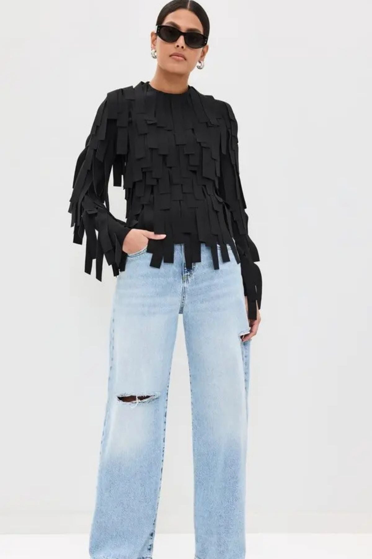 A.W.A.K.E. Mode Multi Rectangle Longsleeve Top - Black