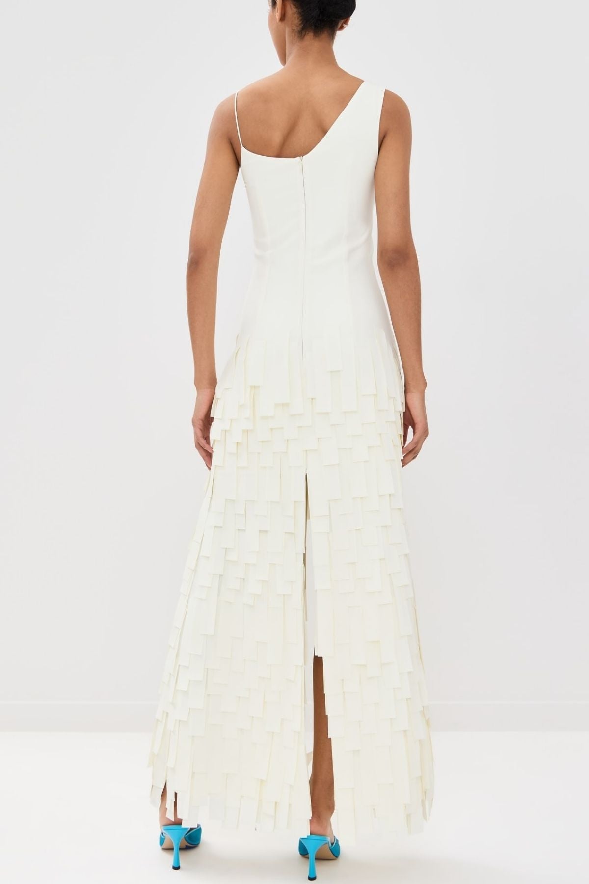 A.W.A.K.E Mode Multi Rectangle Maxi Dress Slit Front & Back - Ivory