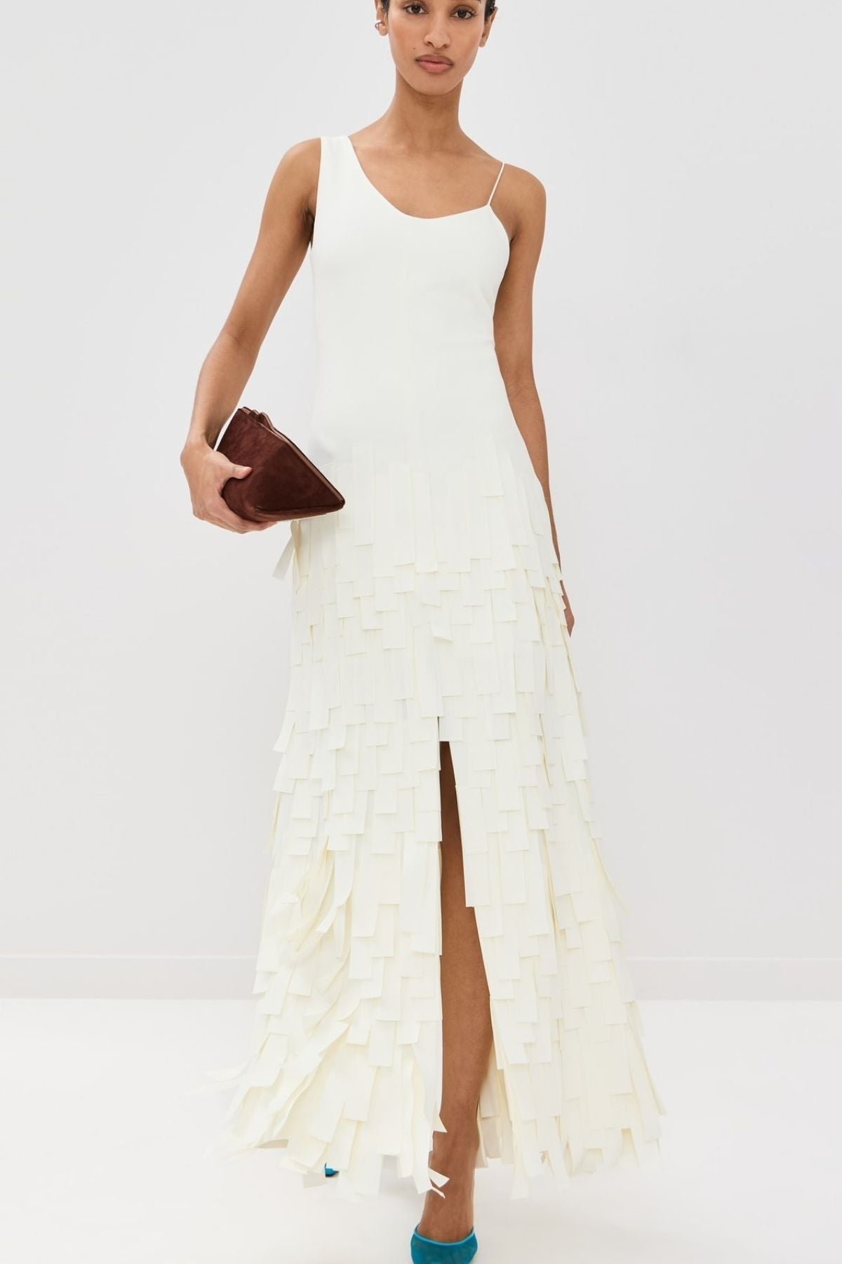 A.W.A.K.E Mode Multi Rectangle Maxi Dress Slit Front & Back - Ivory