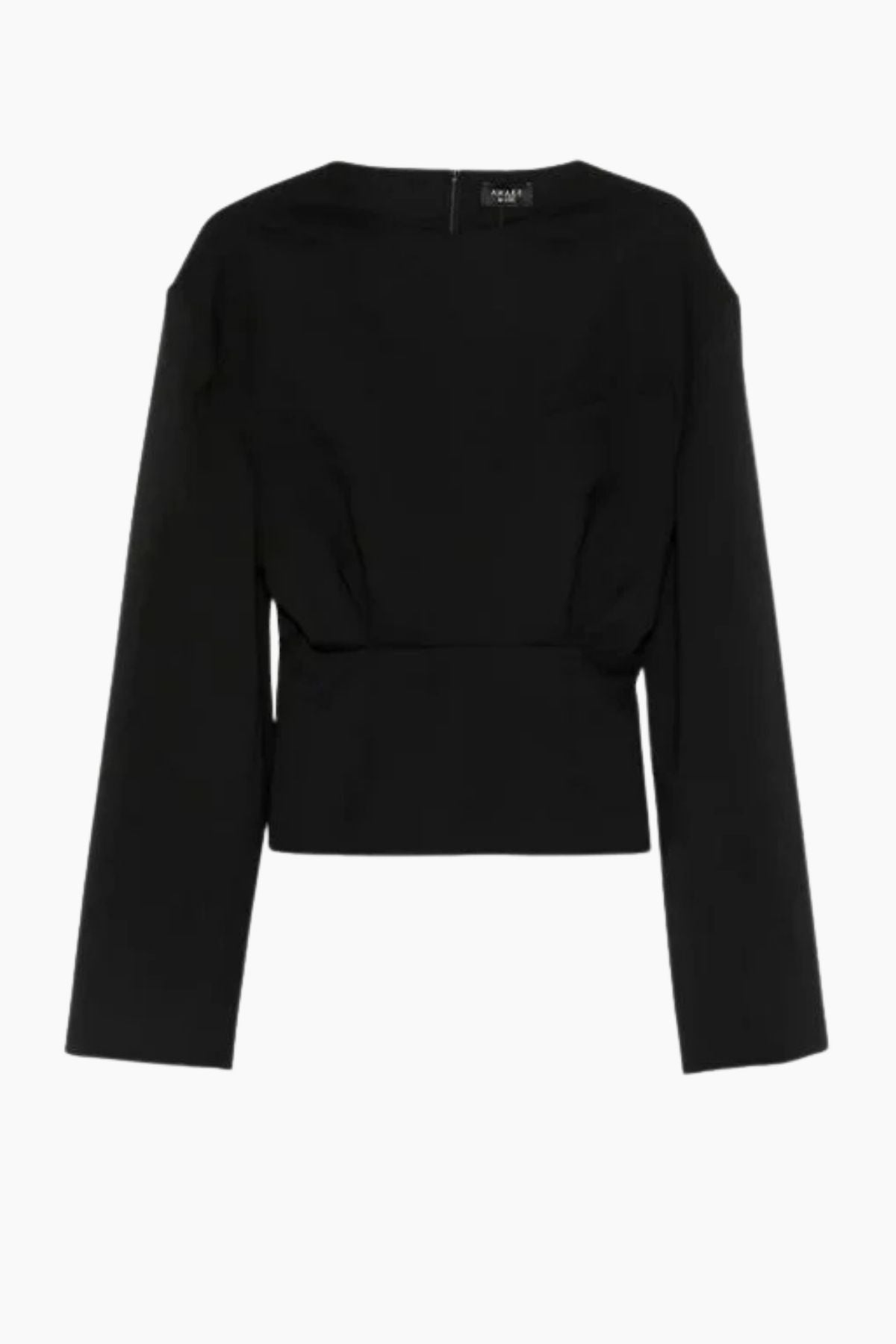 A.W.A.K.E. Mode Round Neck Tailored Top - Black