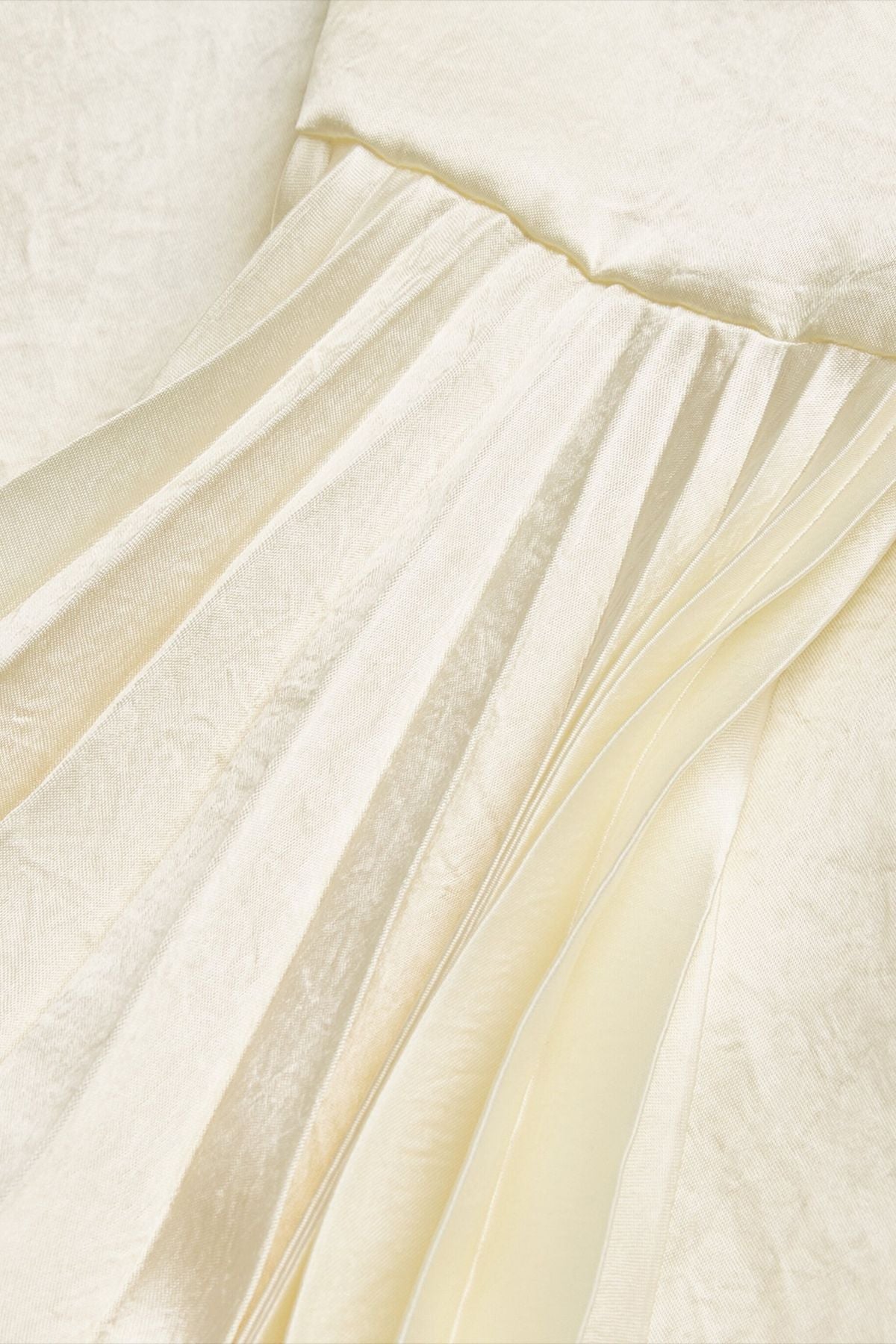 A.W.A.K.E Mode Satin Shirt Pleated Bell Sleeves - Ivory