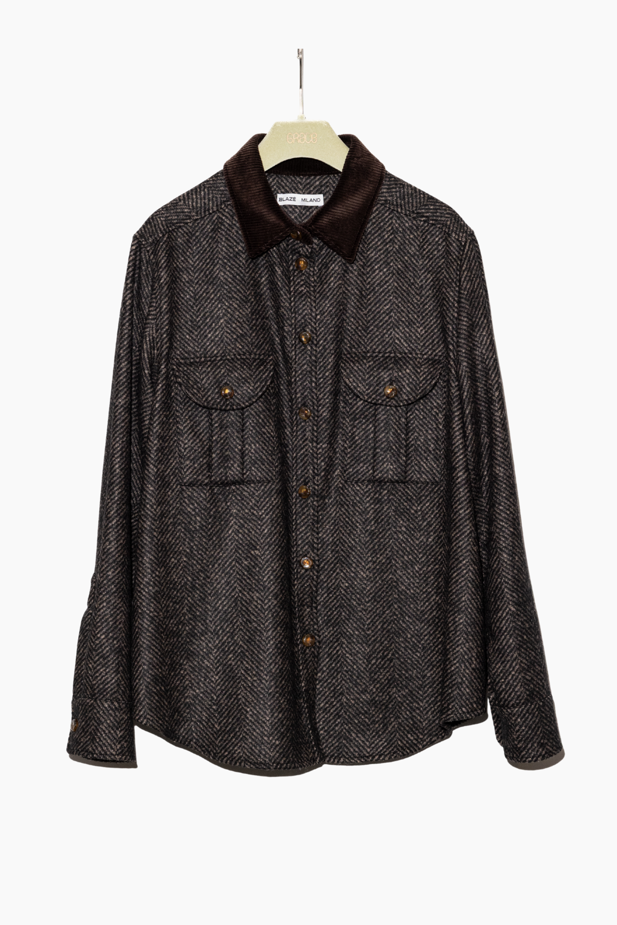 BLAZÉ Milano Melody Berber Jacket - Brown