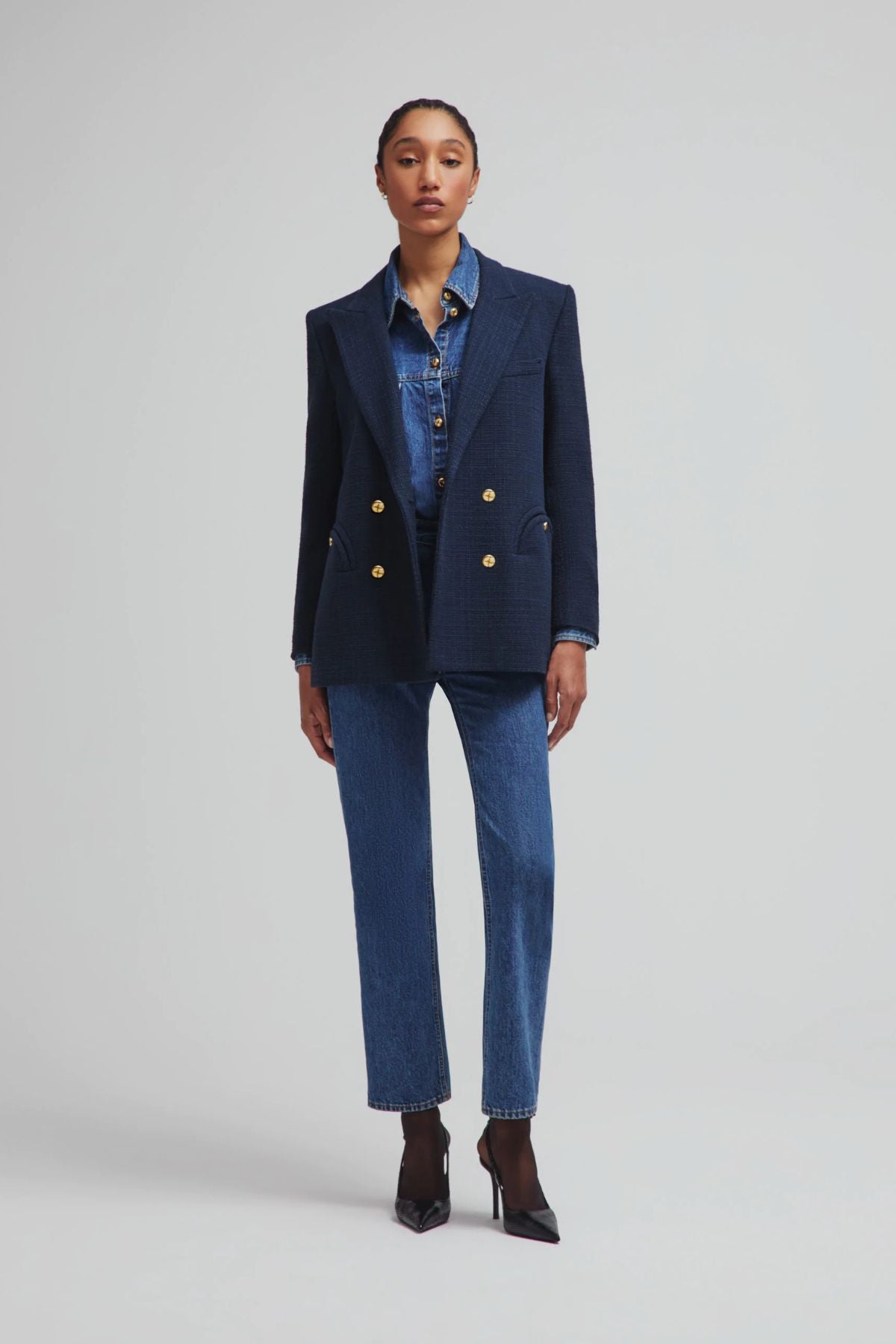 Blazé Milano Missy Everynight Blazer Tweed - Navy