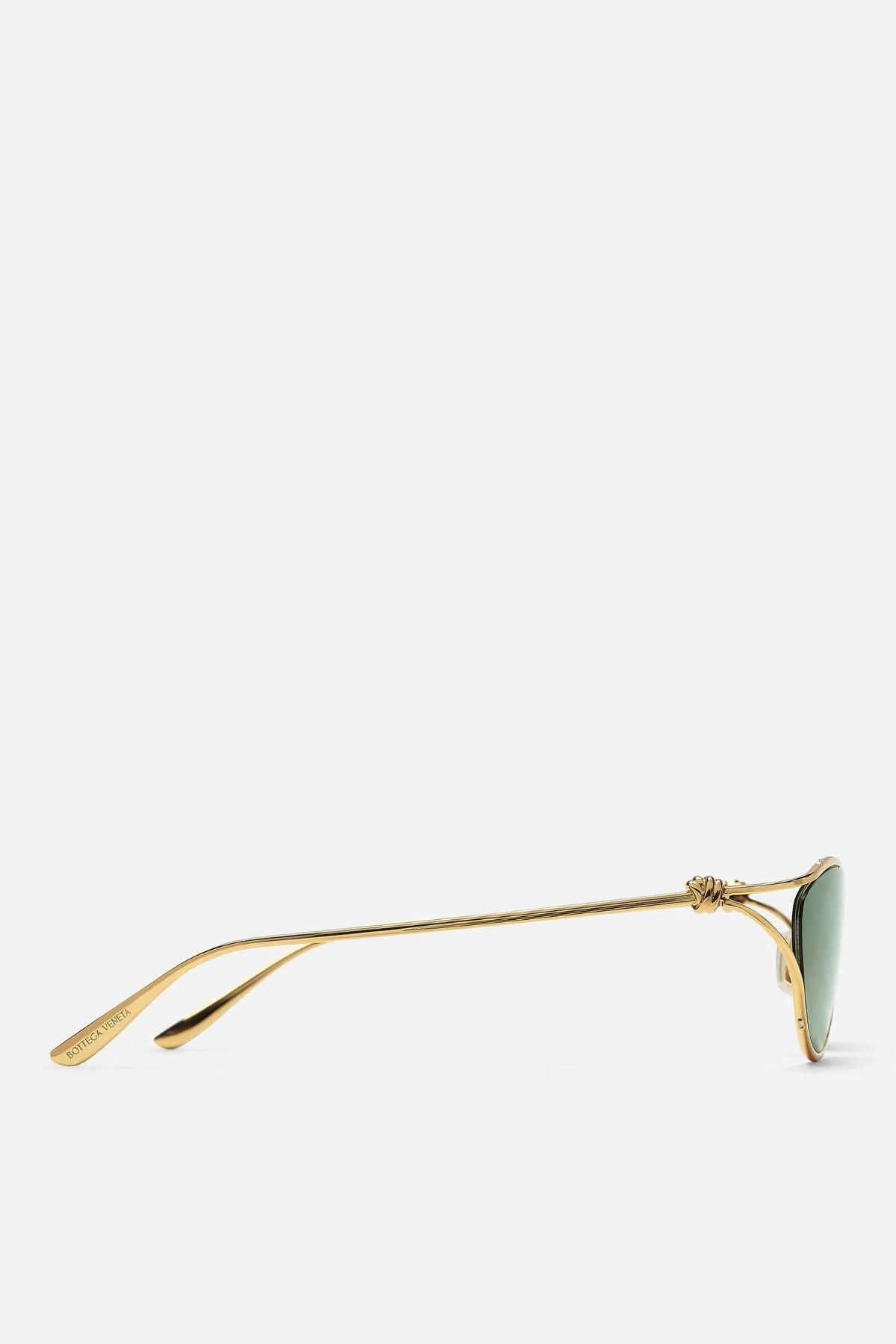 Bottega Veneta Knot Cat Eye Sunglasses - Gold/ Green